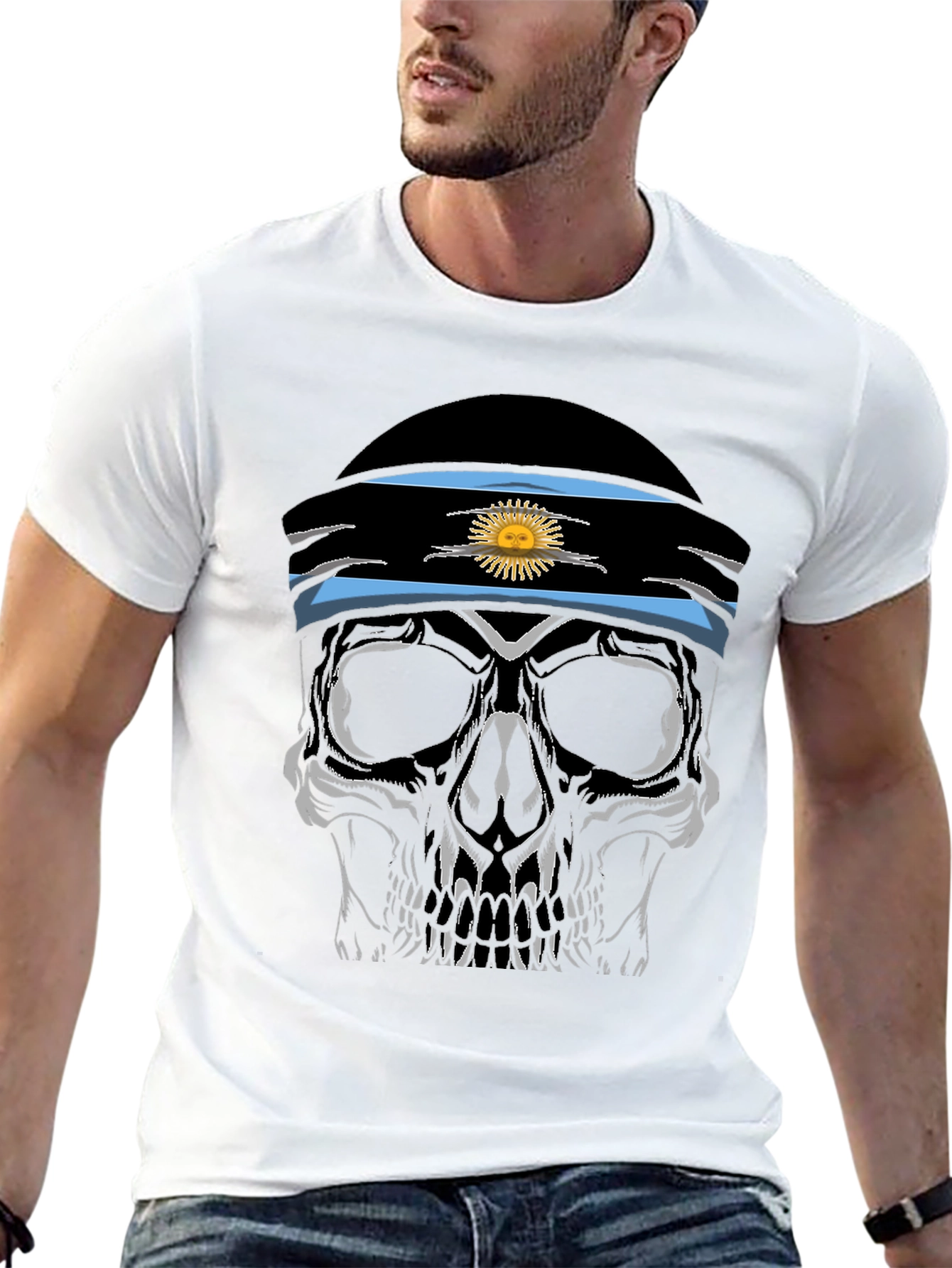 Argentinian Skull T-Shirt - Black
