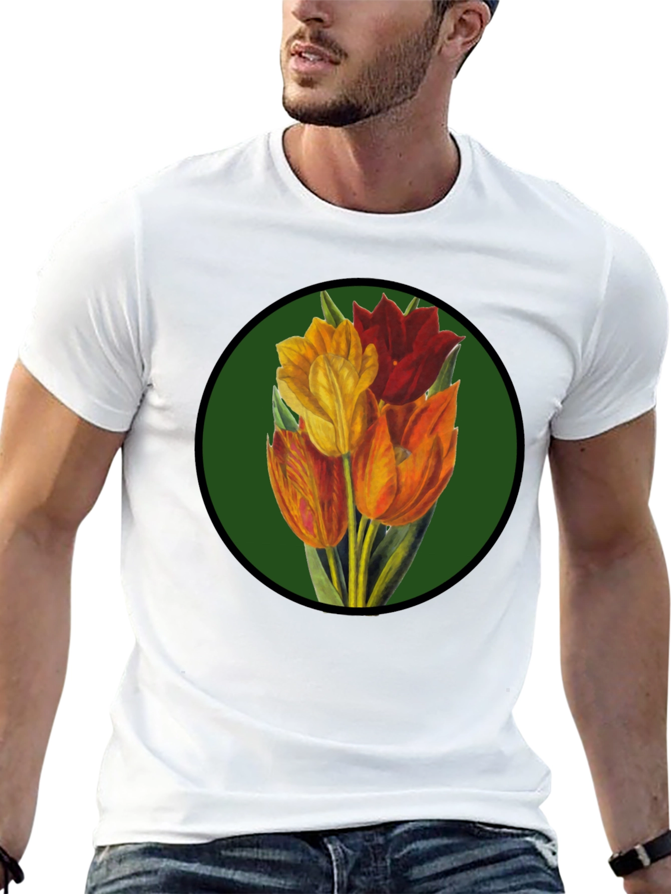 Floral Tulip T-Shirt - Stylish Graphic Tee