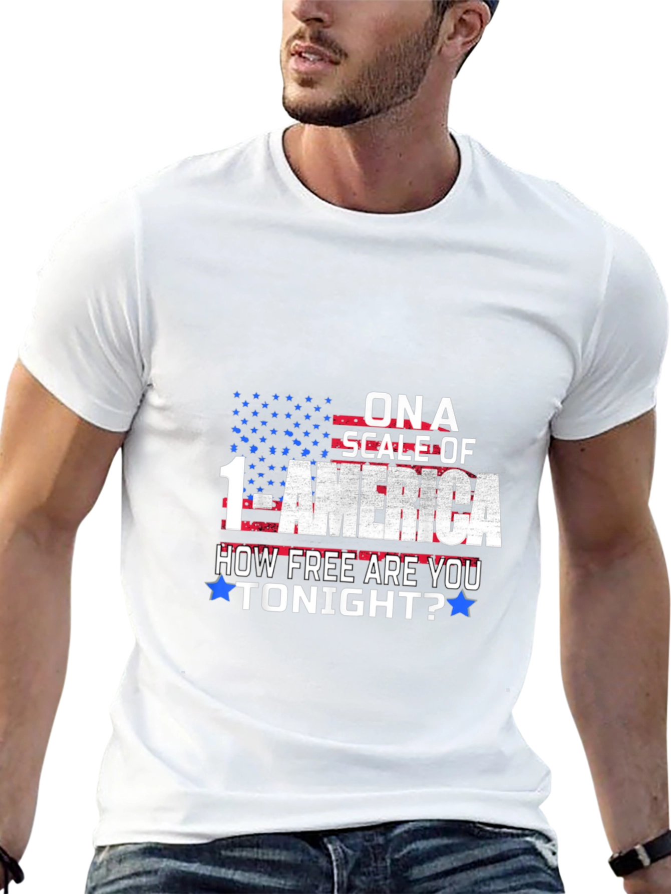America Freedom T-Shirt Patriotic Scale of 1-America Tee
