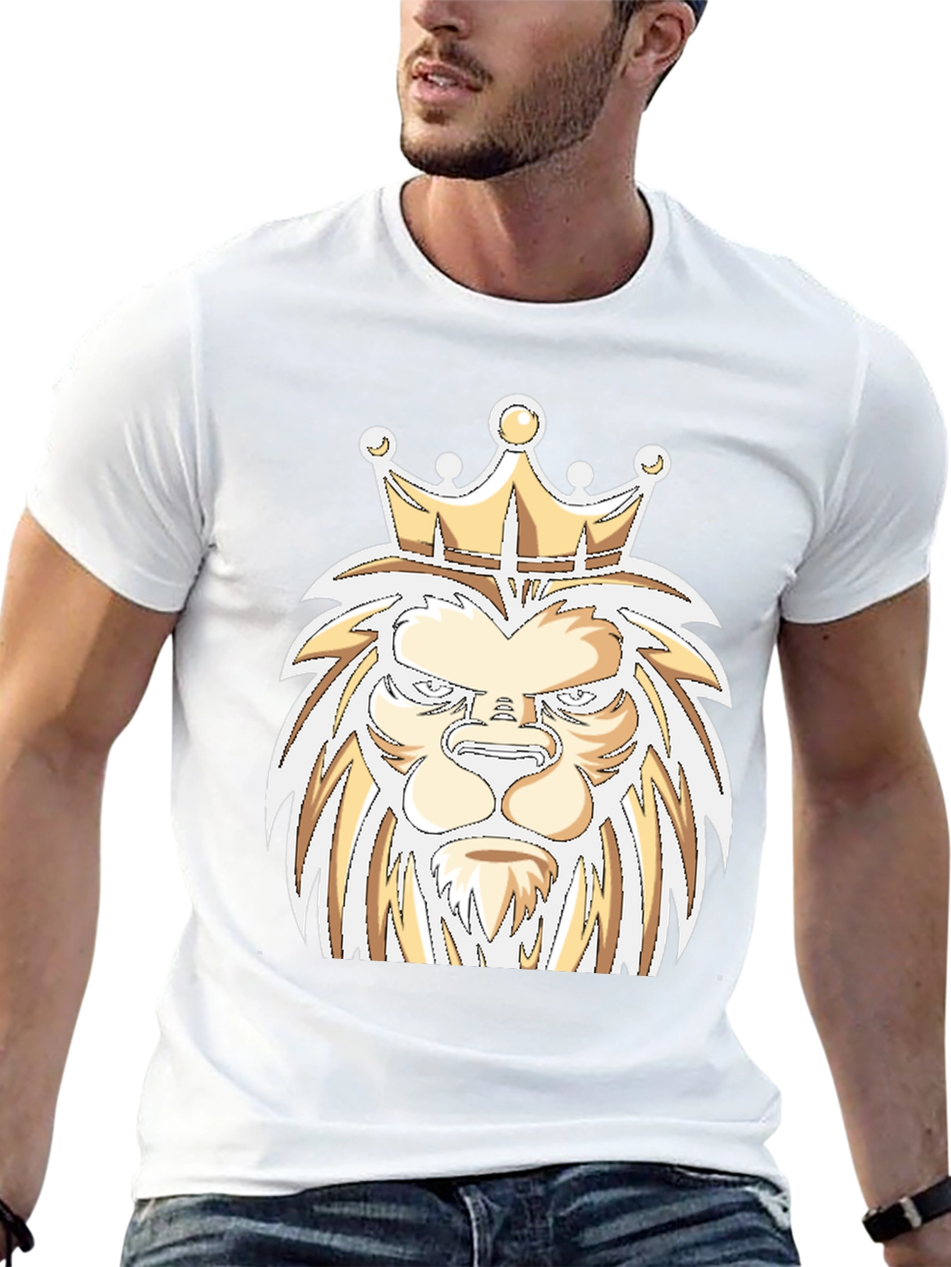 Lion King Graphic Tee - Bold Design Black Cotton