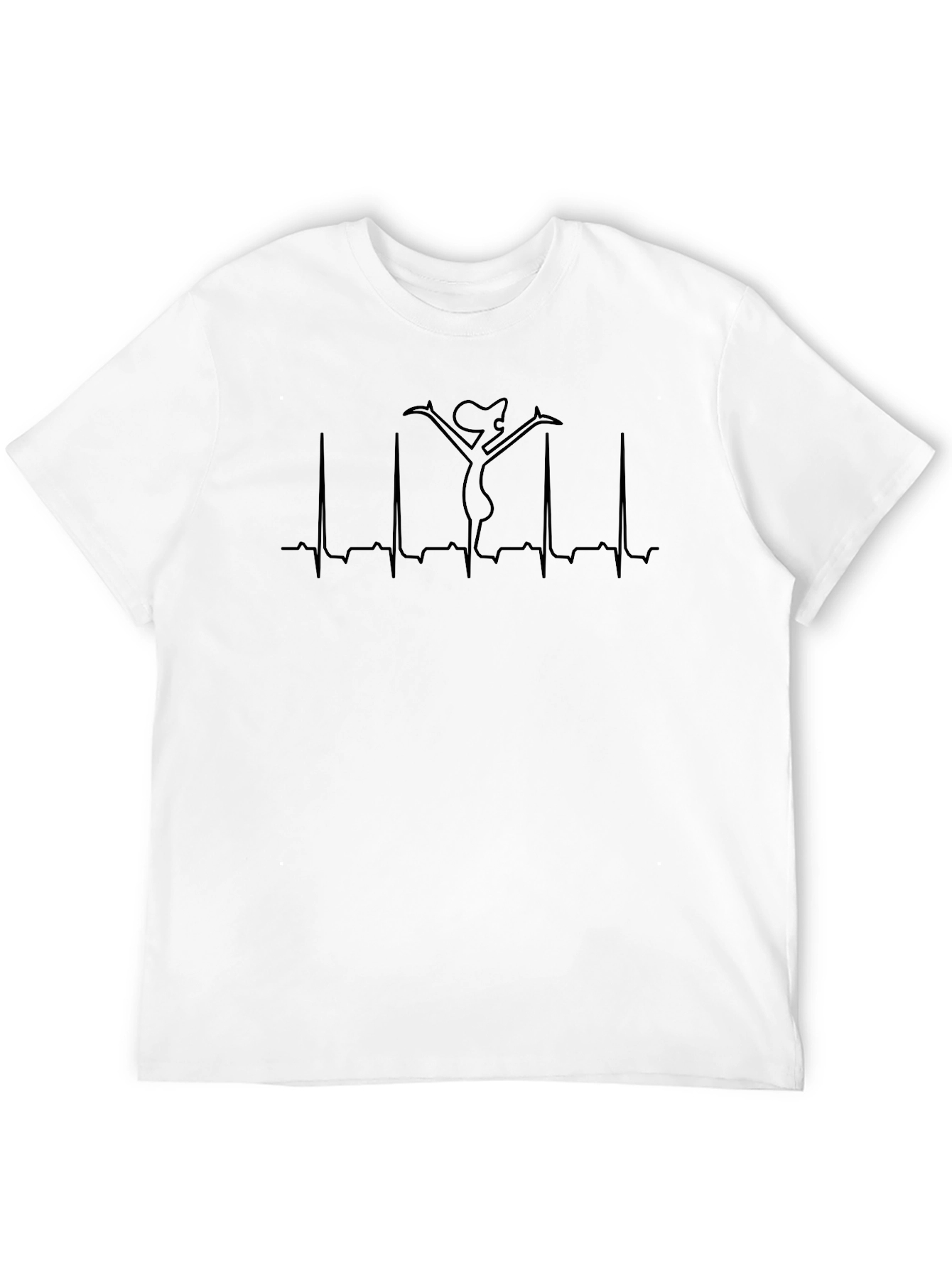 Heartbeat Dancer Graphic Tee - Black Crew Neck Shirt
