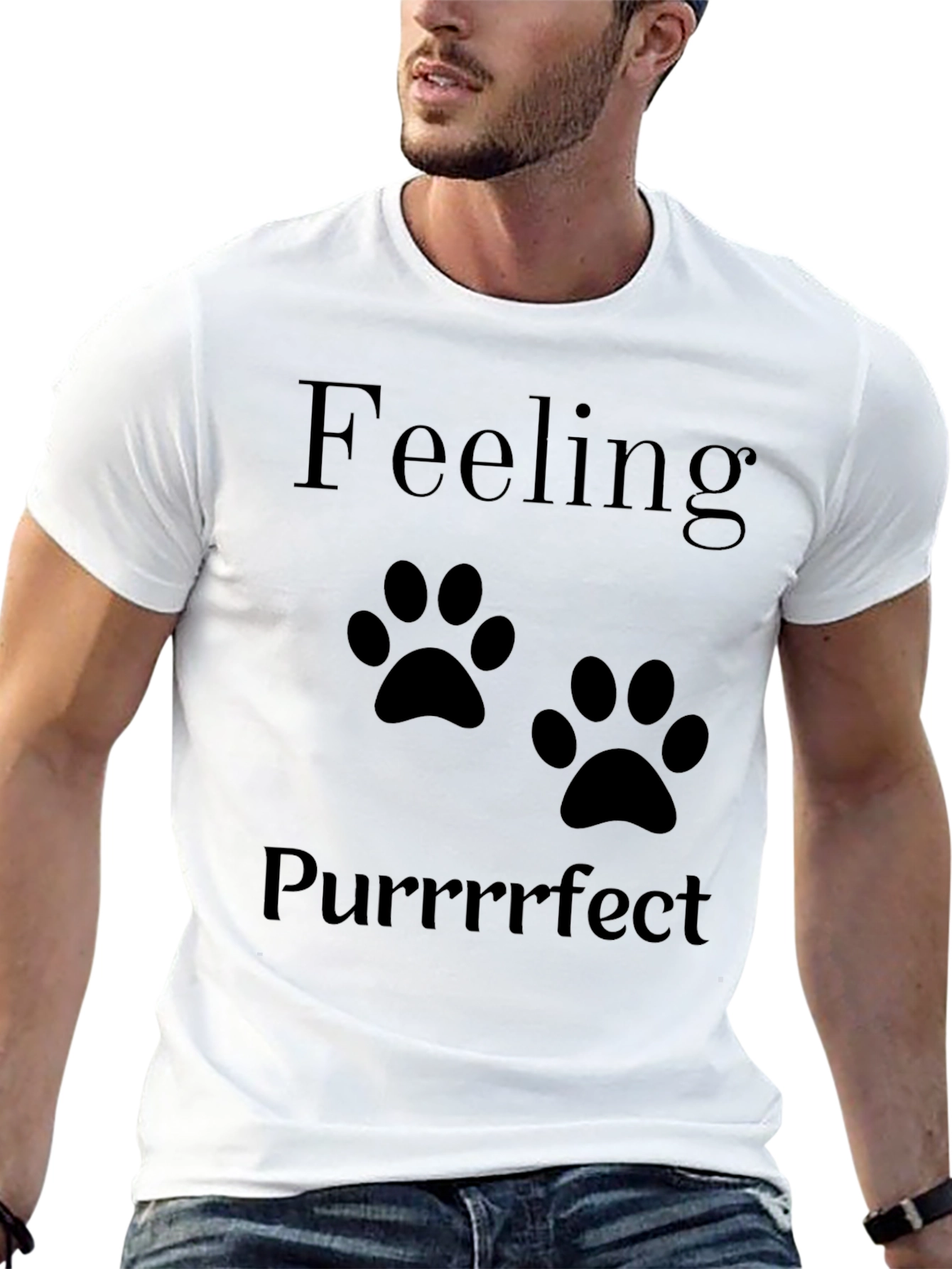 Feeling Purrrfect T-Shirt Cat Paw Design