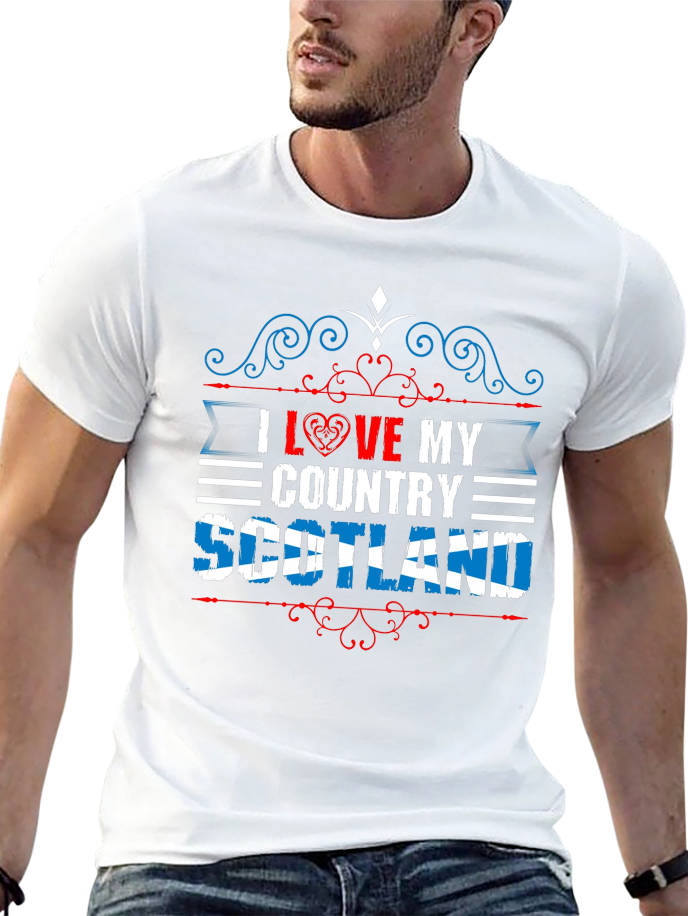 I Love My Country Scotland Black T-Shirt