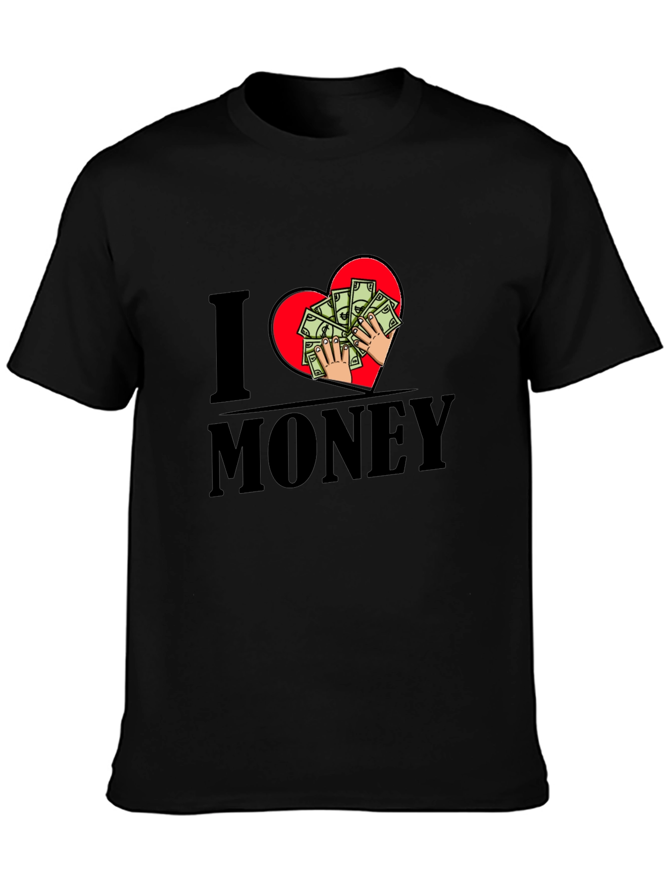 I Love Money Graphic T-Shirt - Black Cotton Tee