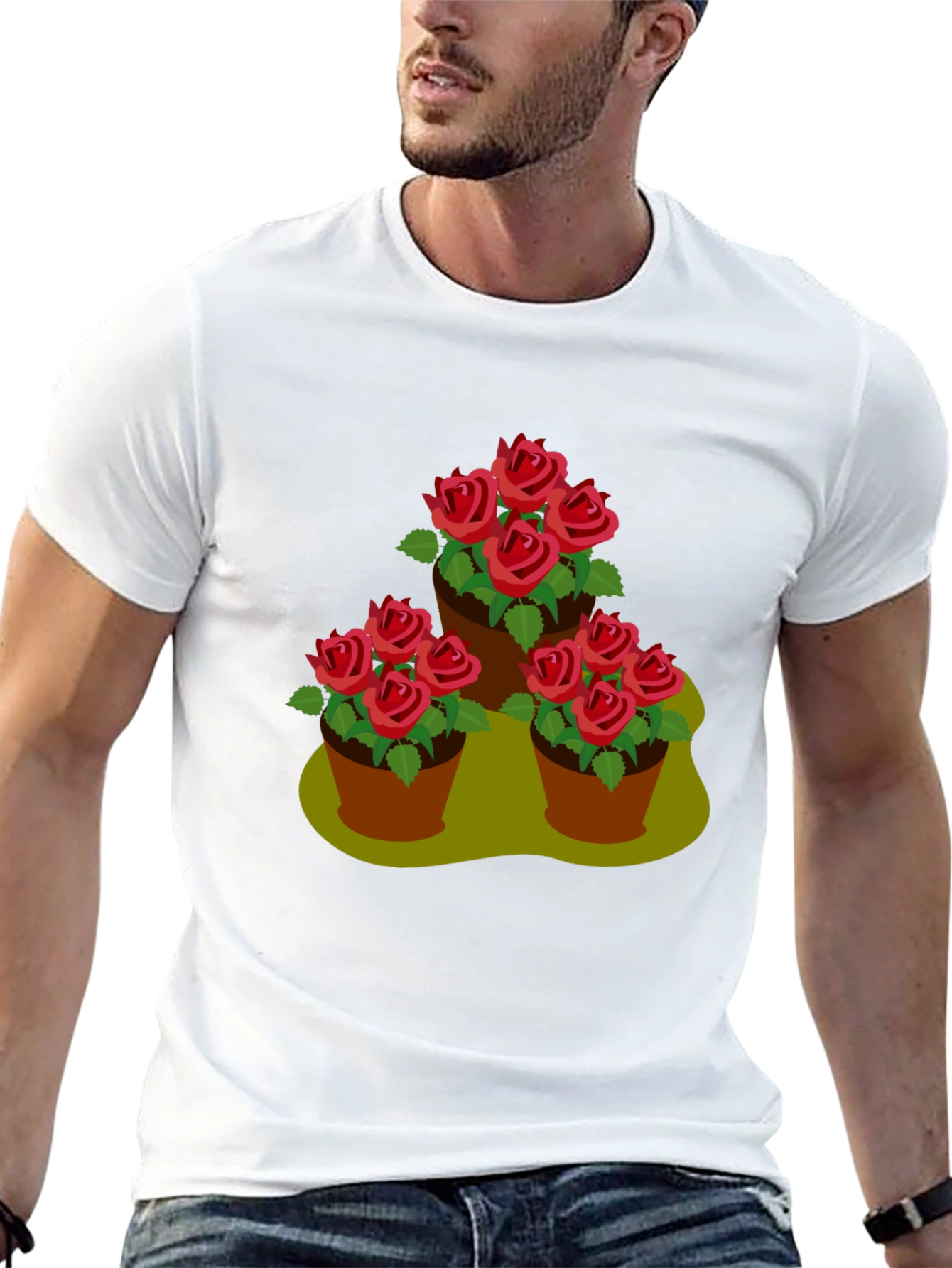 Floral Pot Graphic Tee - Stylish Casual Wear