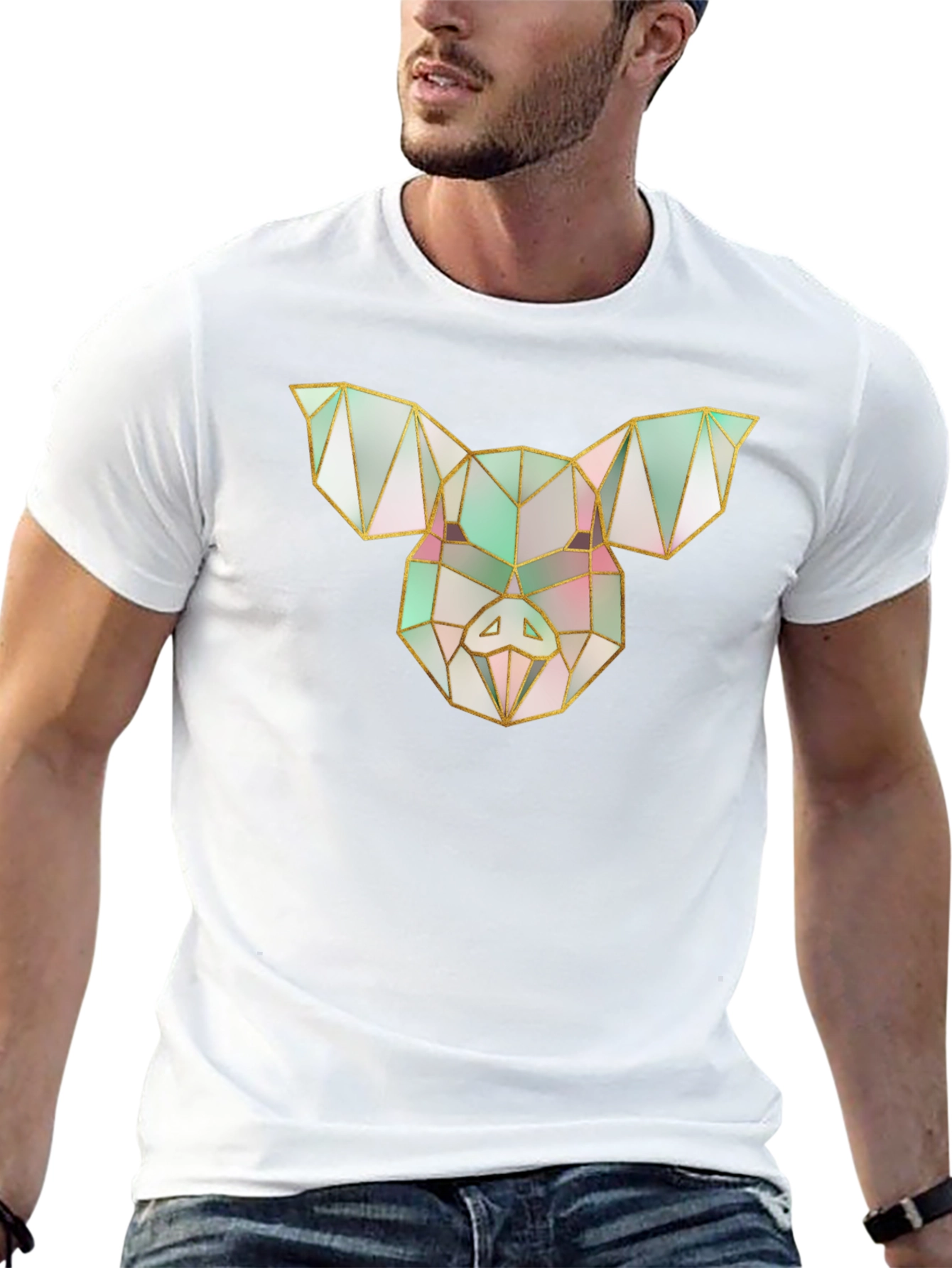 Geometric Pig Tee - Modern Graphic Print