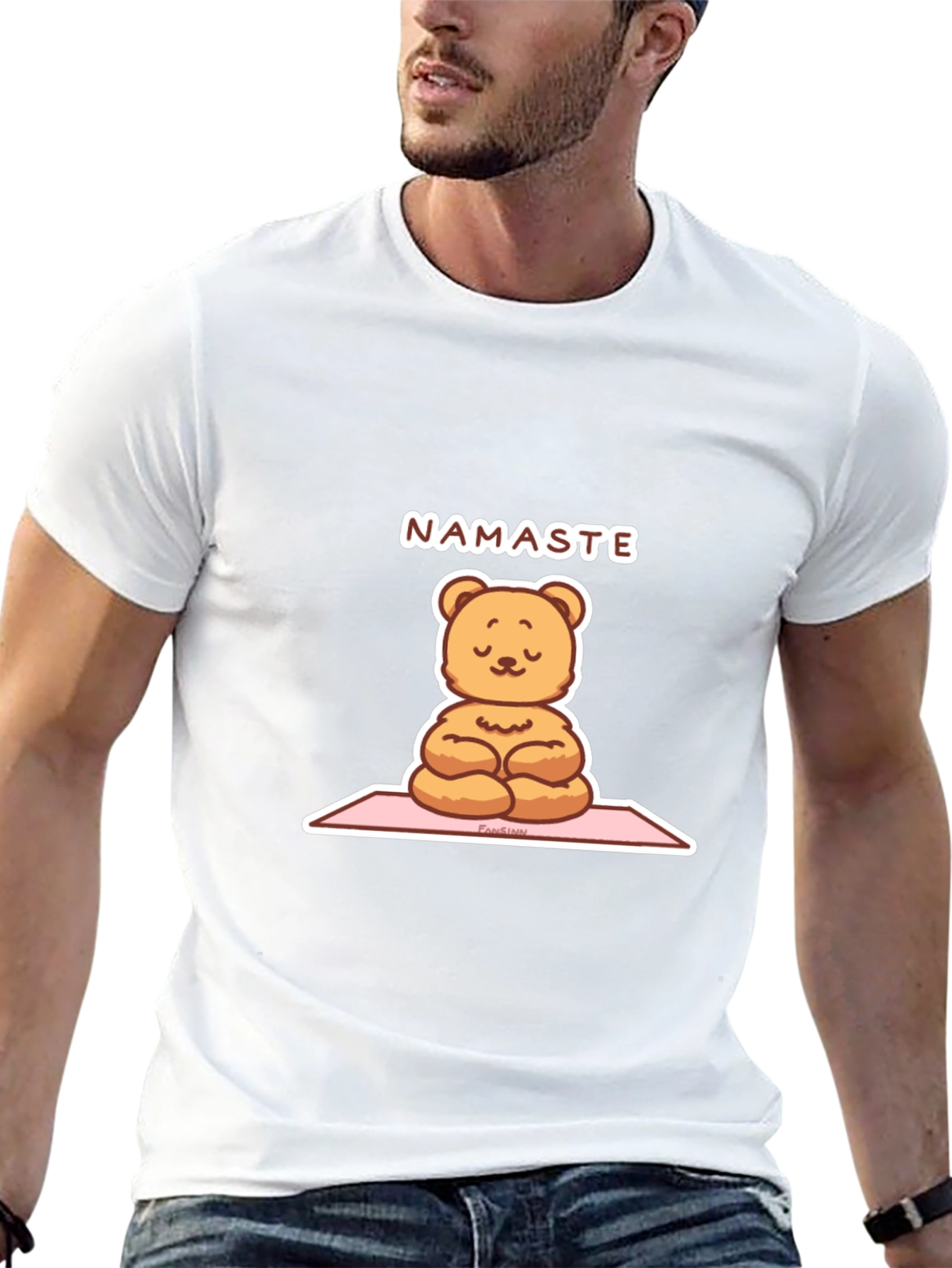 Yoga Bear Namaste Black T-Shirt