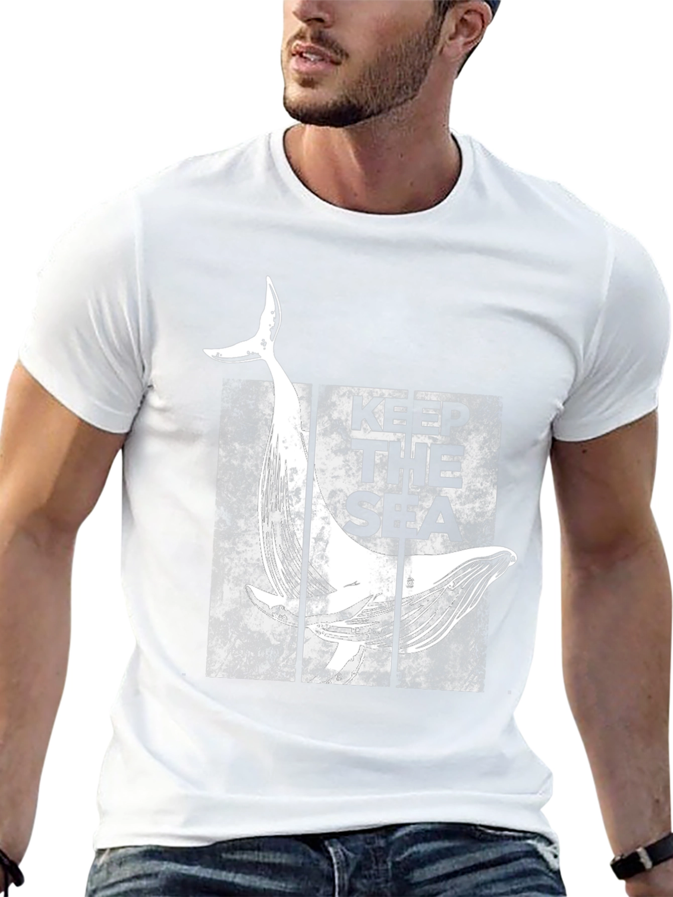 Keep The Sea Whale Graphic Black T-Shirt