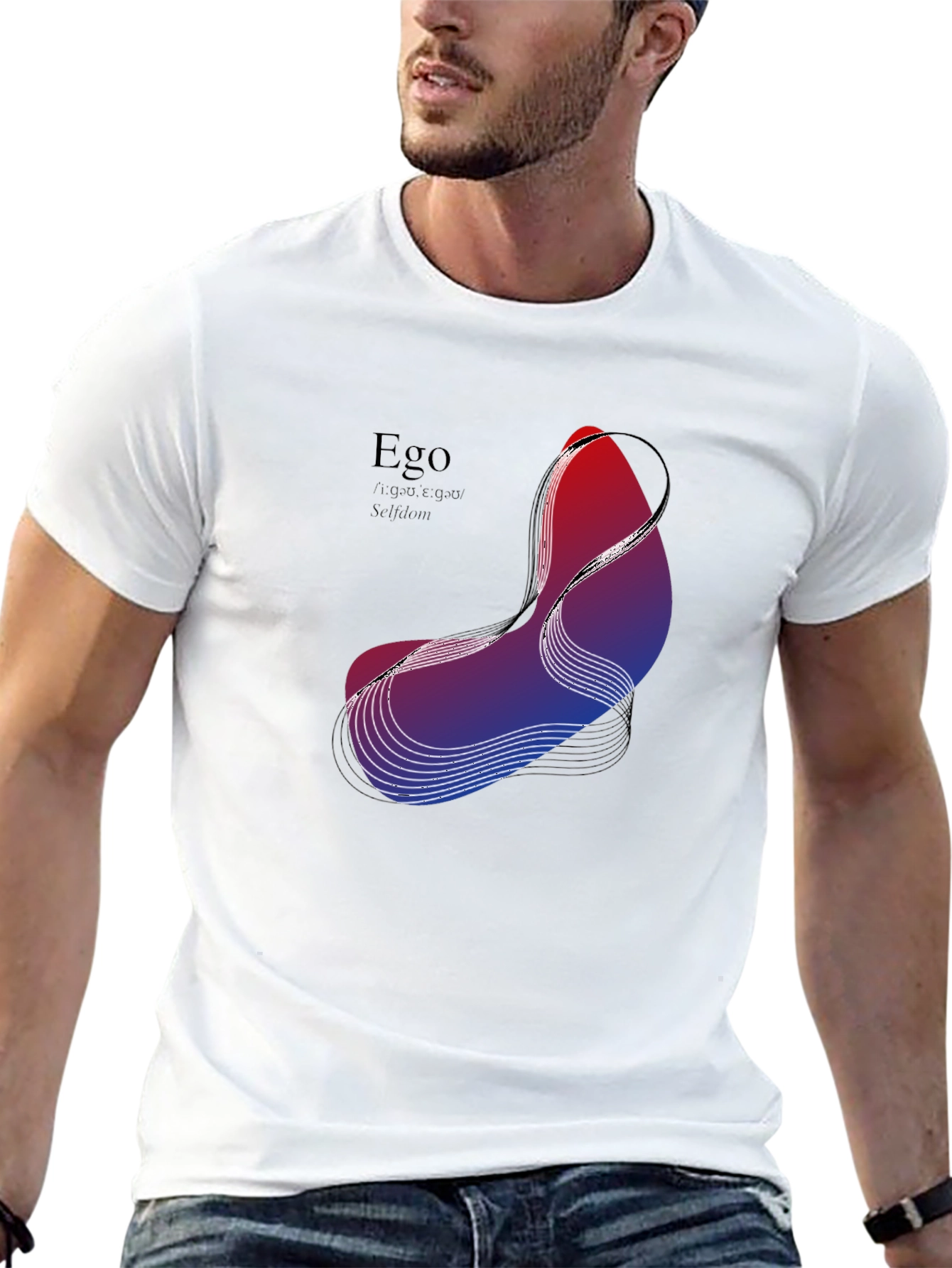 Abstract Ego Graphic Black T-Shirt
