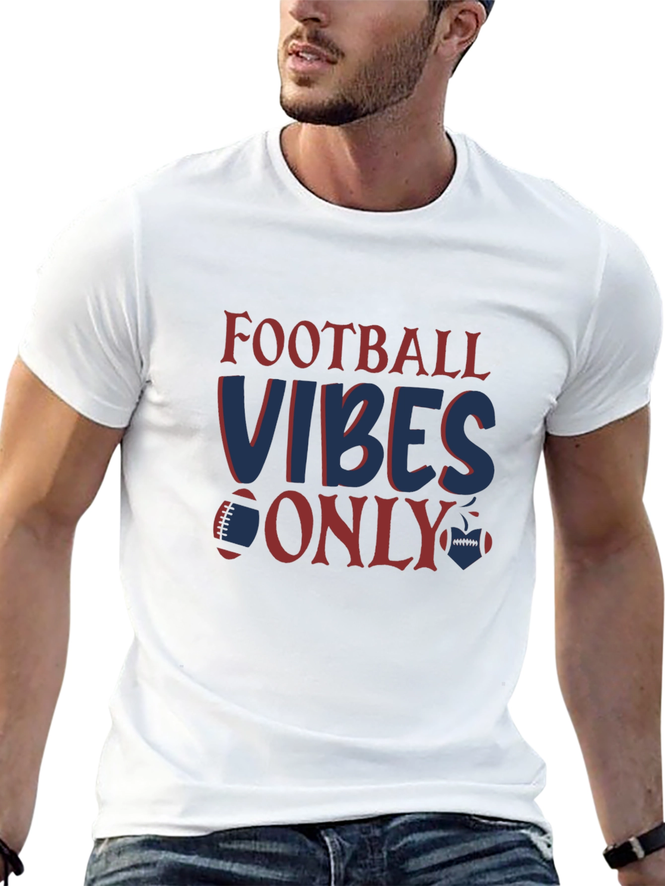 Football Vibes Only Graphic Tee - Fan Apparel