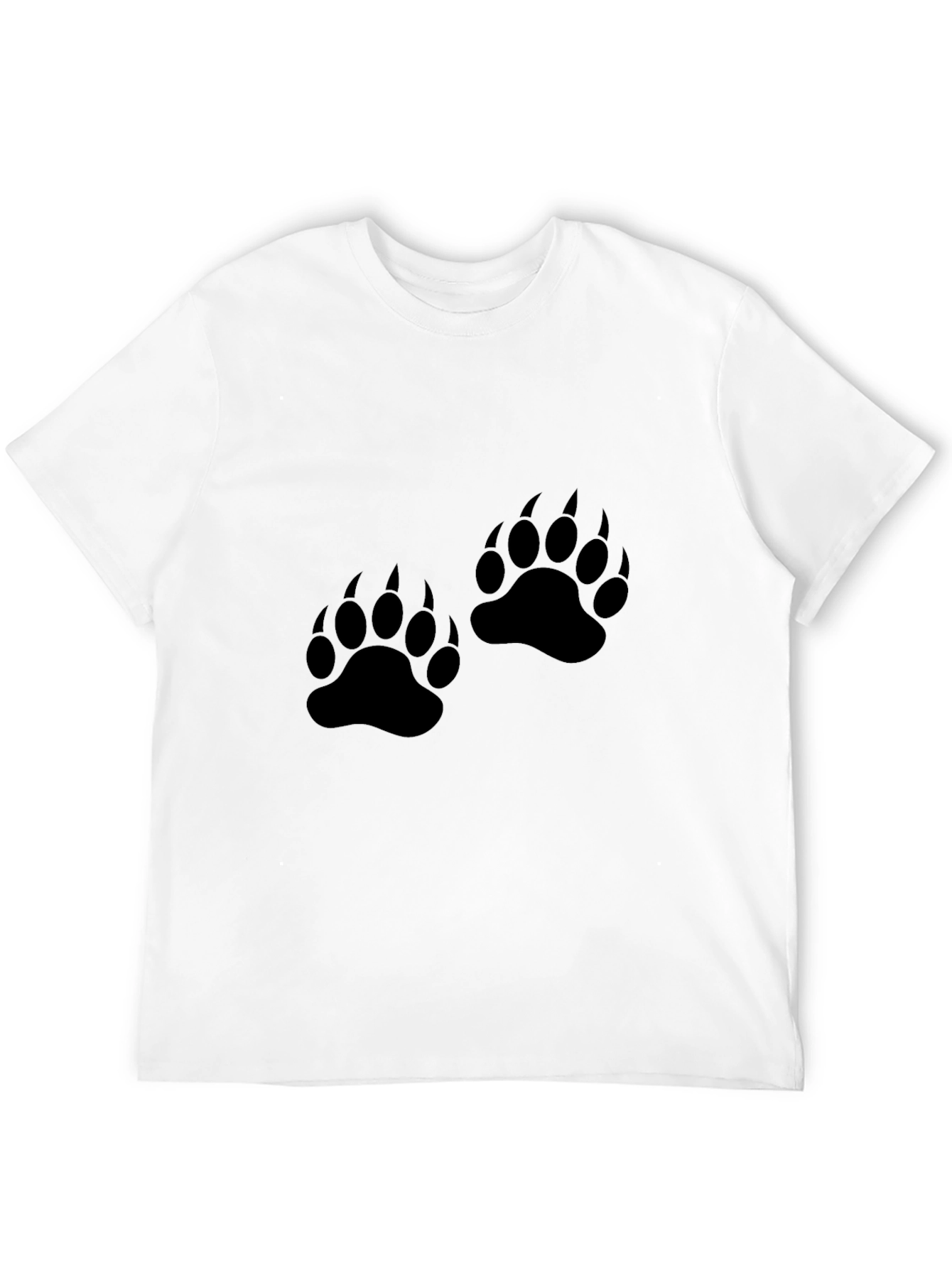 Bear Paw Print Black T-Shirt