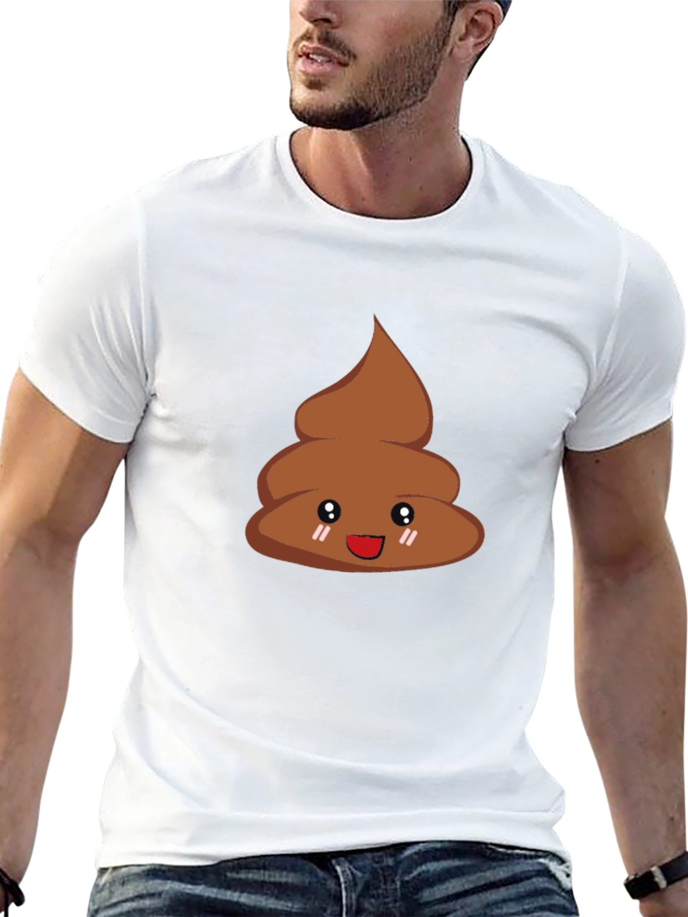 Funny Poop Emoji T-Shirt - Black Cotton Tee