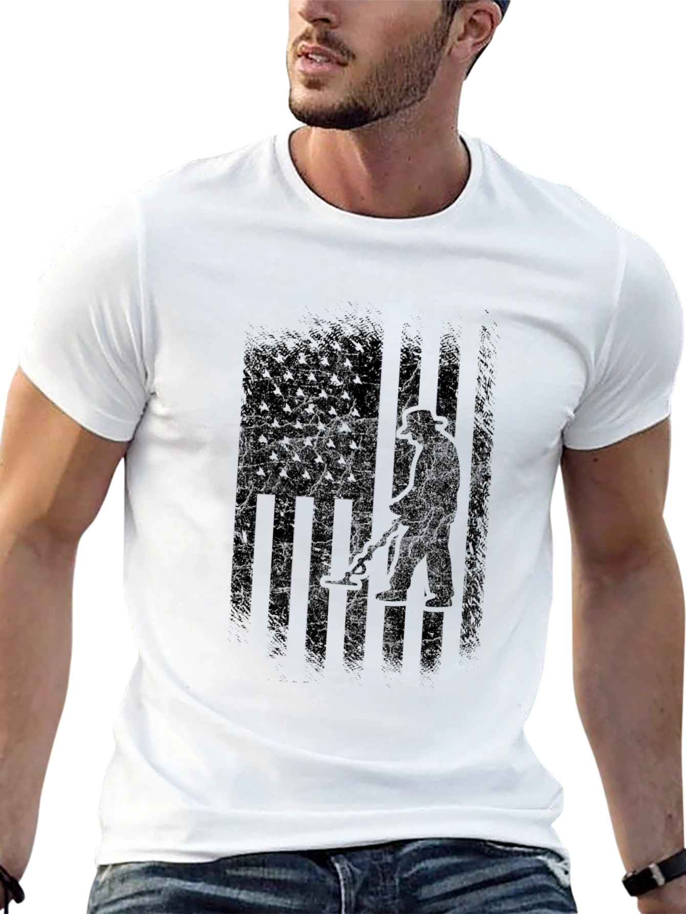 Metal Detector American Flag T-Shirt