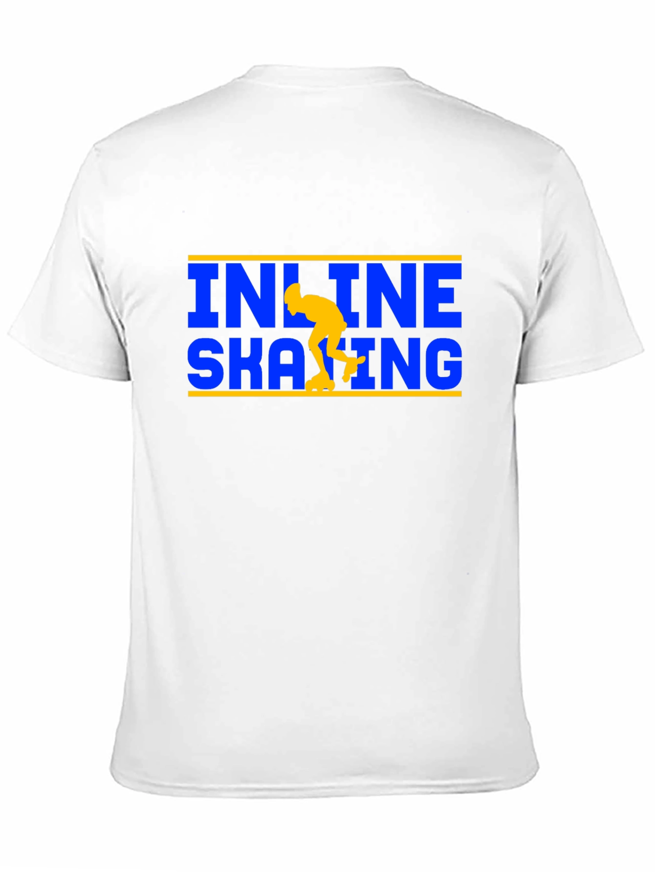 Inline Skating T-Shirt - Blue and Yellow Design
