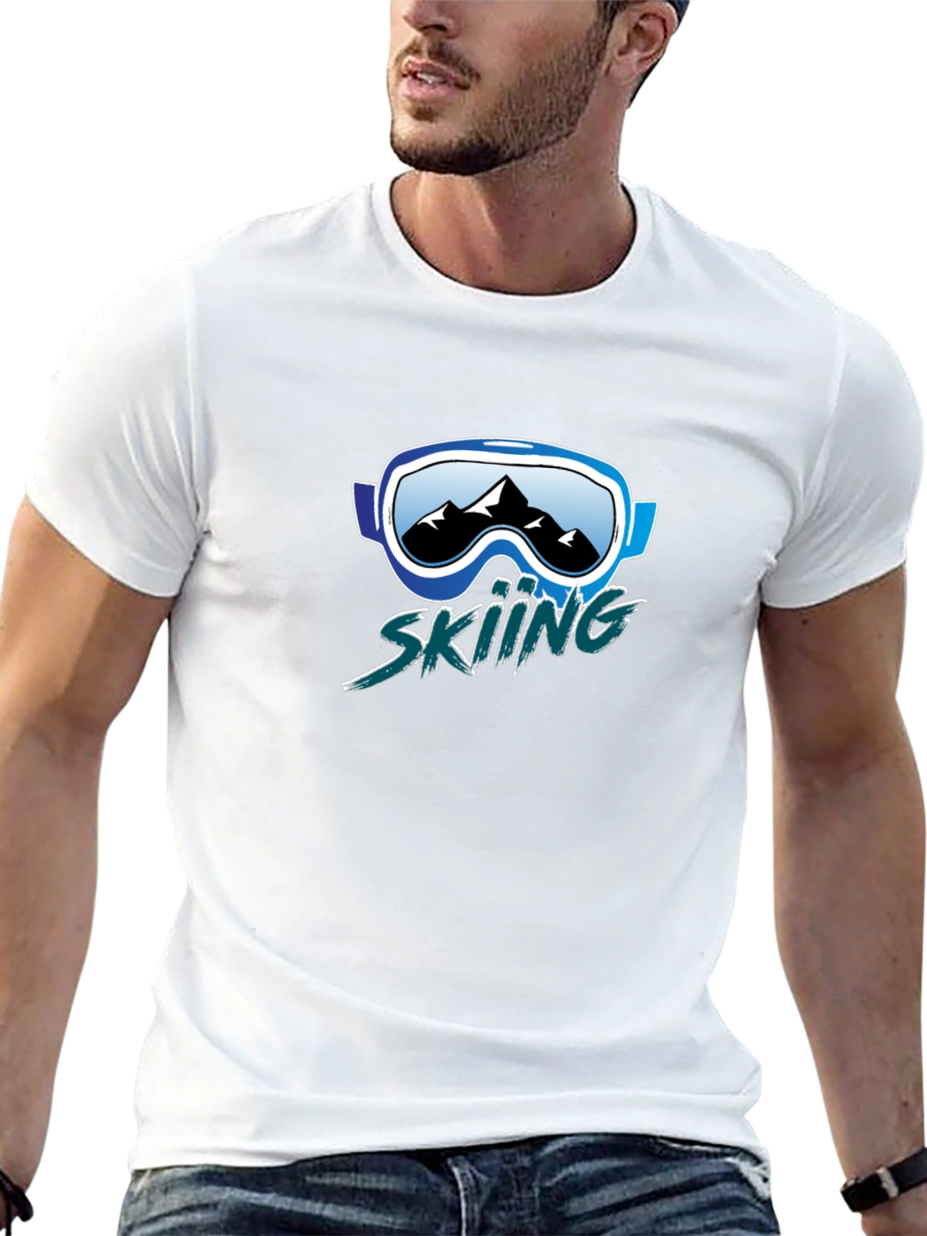 Skiing Graphic Tee - Mountain Goggles Design