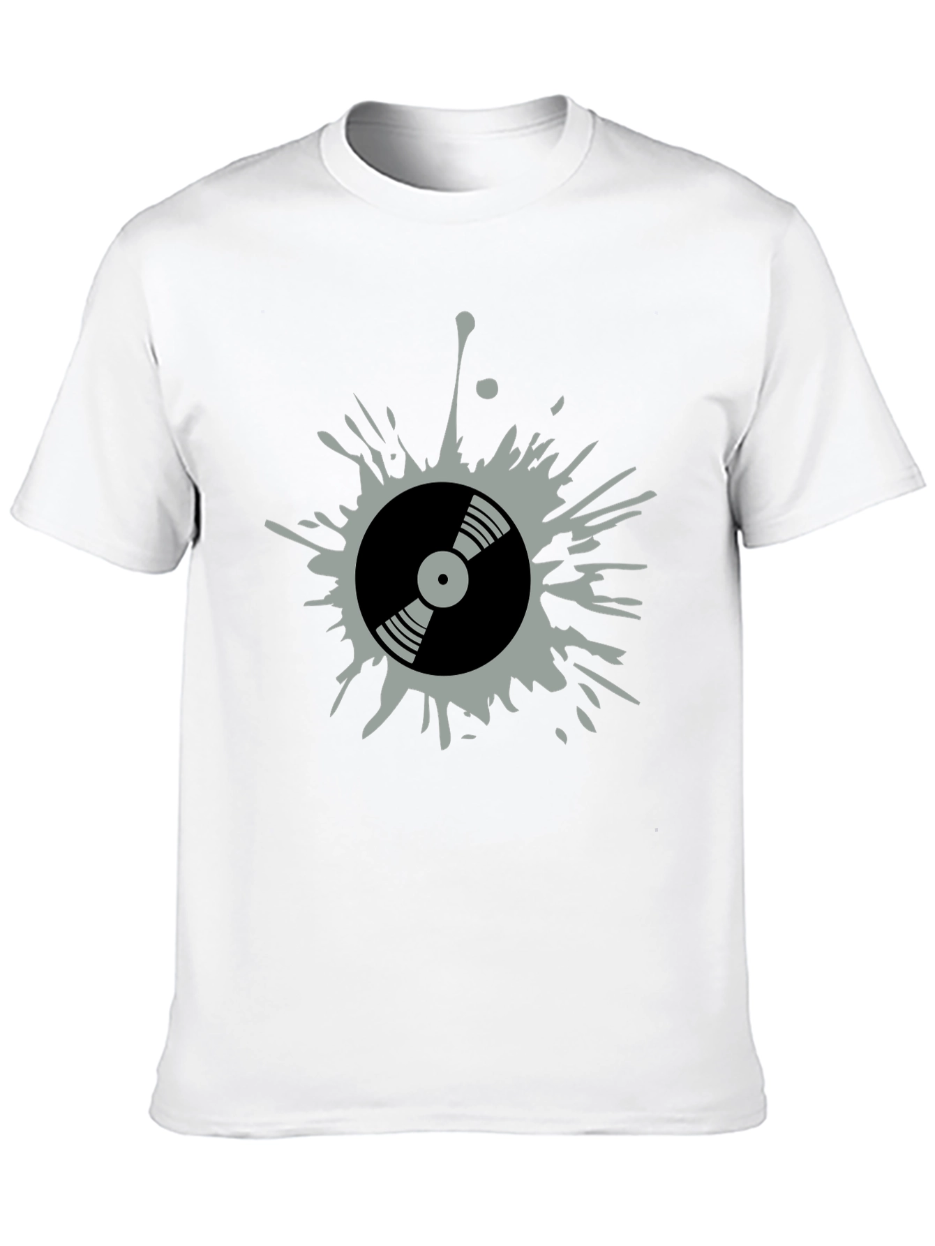 Retro Vinyl Record Splatter Graphic T-Shirt