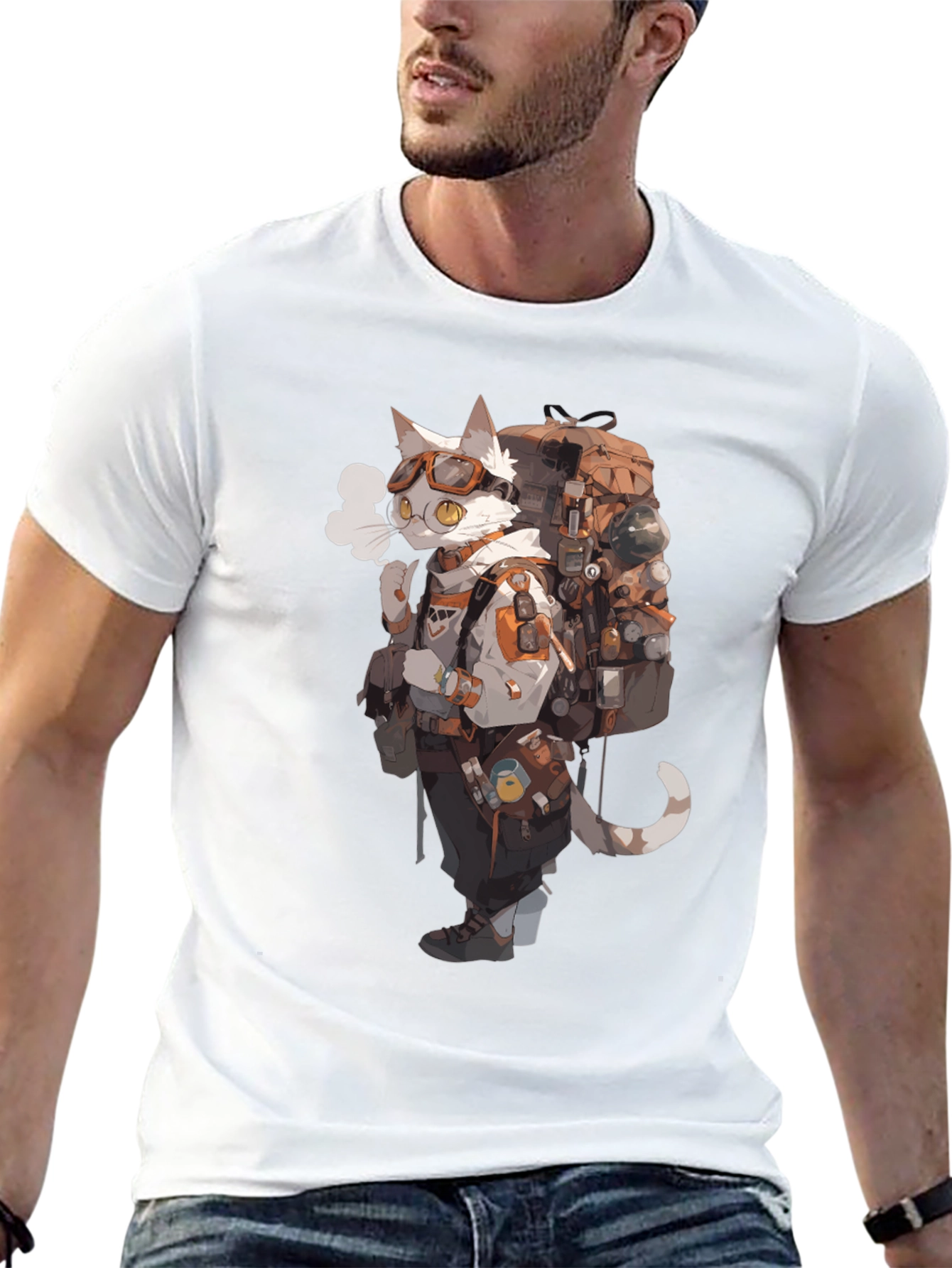 Adventurer Cat Graphic Tee