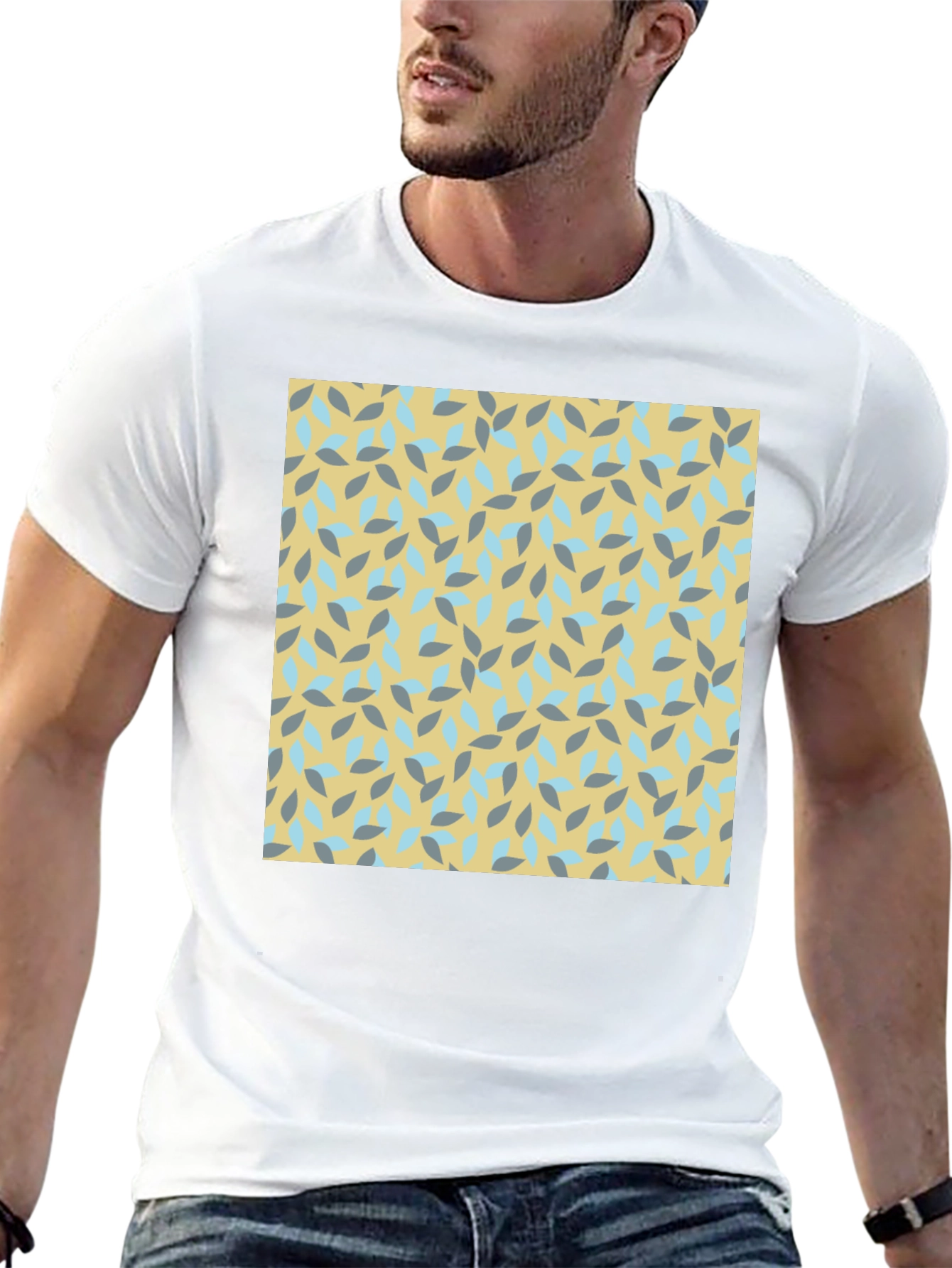 Patterned Crew Neck Tee