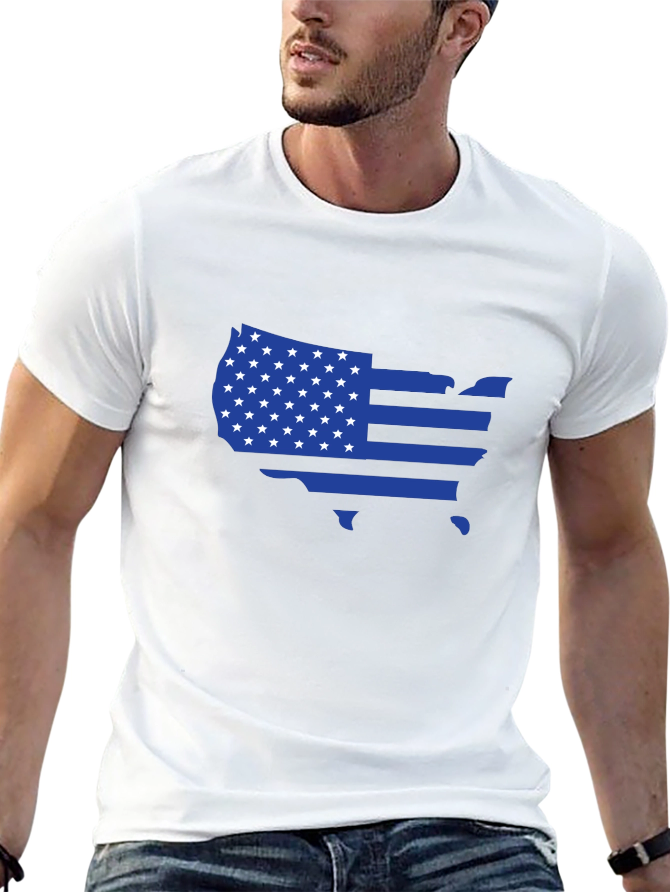 USA Flag Map Graphic T-Shirt