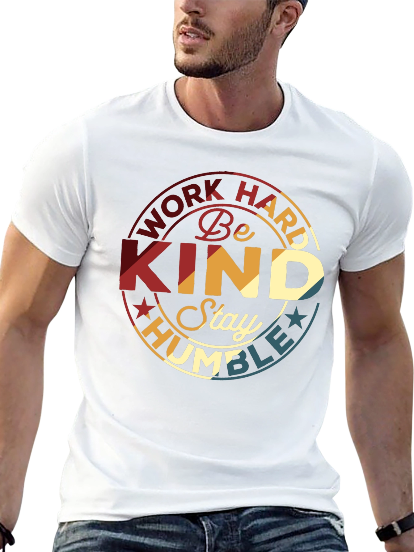 Work Hard Be Kind T-Shirt - Retro Design