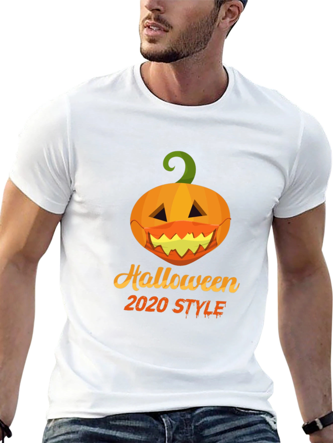 Halloween 2020 Style Pumpkin Face Mask T-Shirt