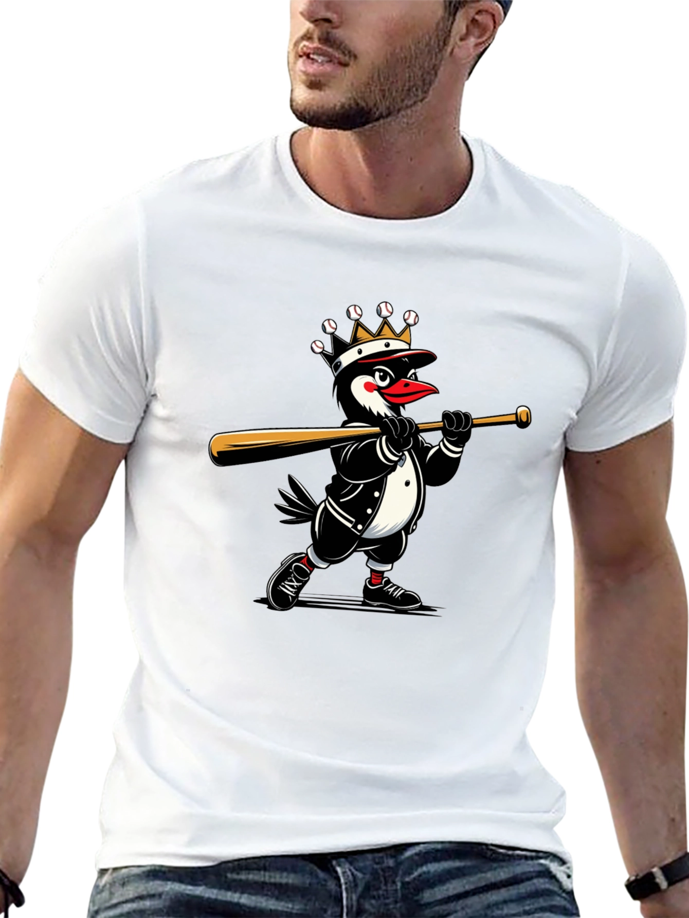 King Penguin Baseball T-Shirt