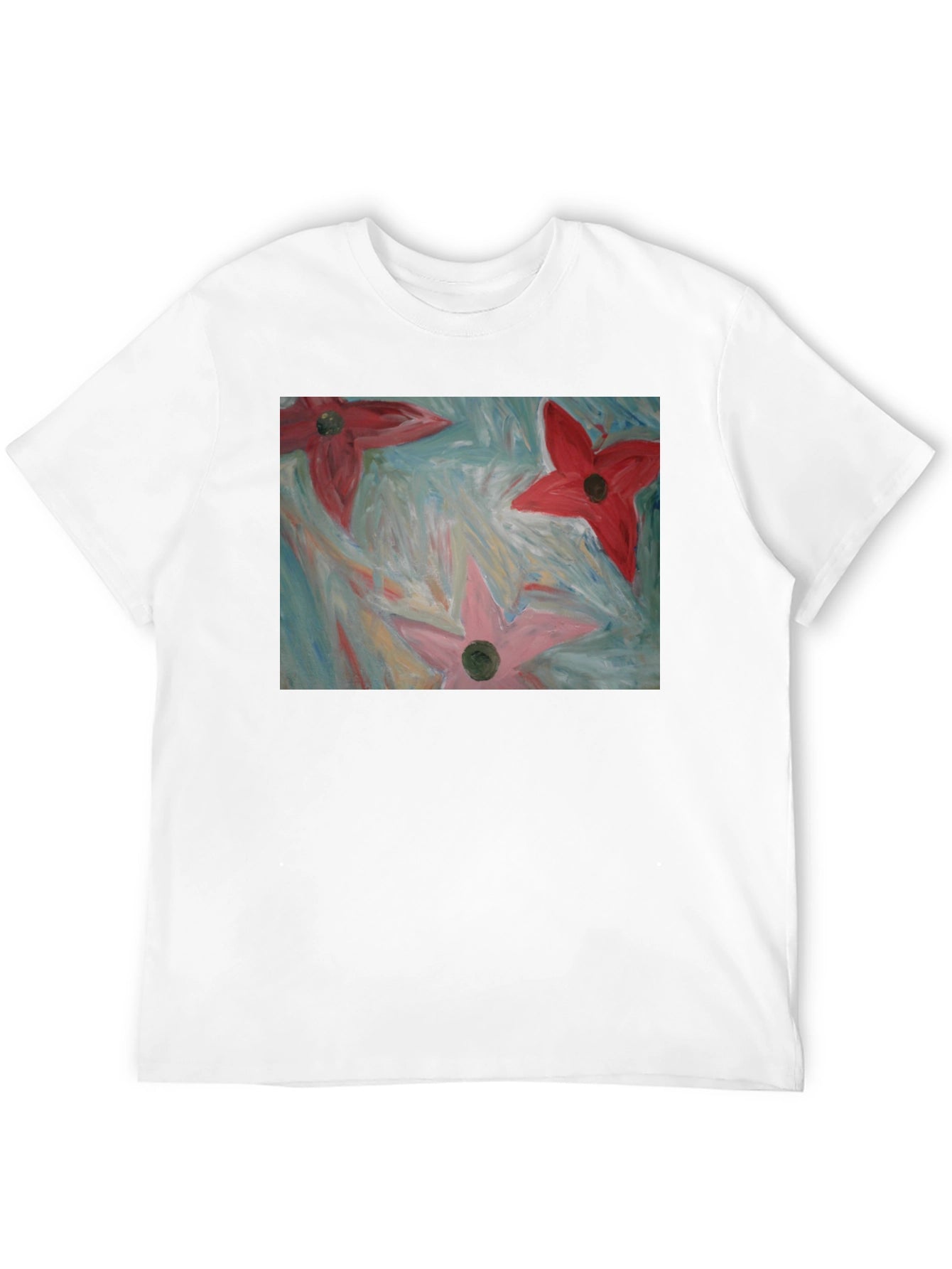 Floral Art Print Tee - Modern Graphic T-Shirt