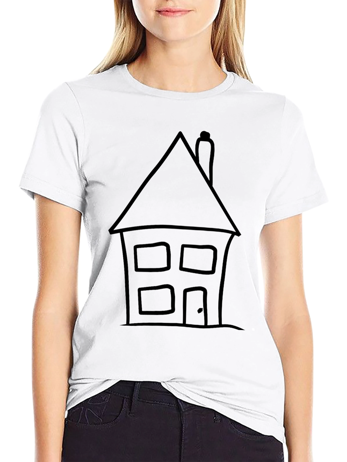 House Graphic Print T-Shirt - Black