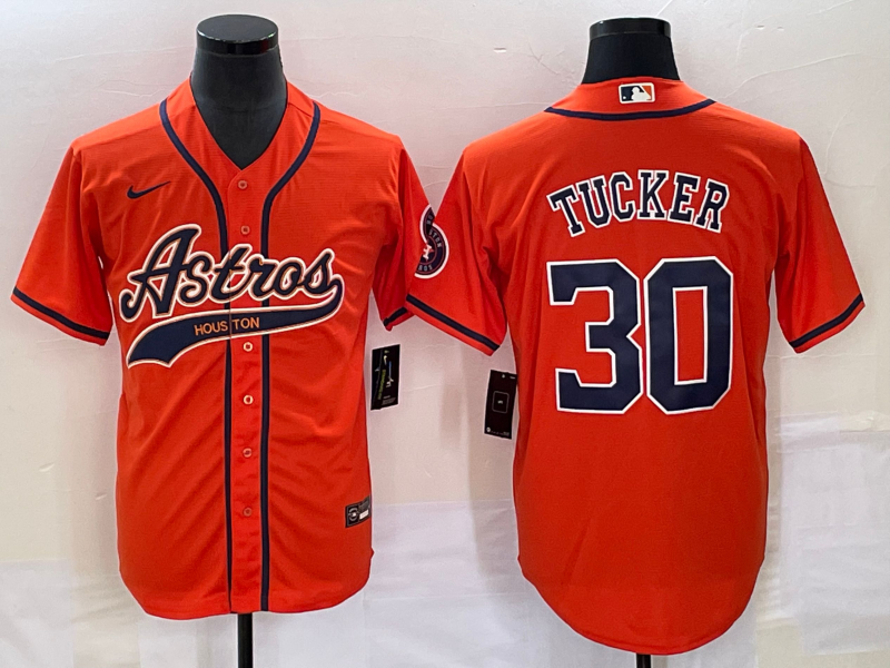 Men's Houston Astros Kyle Tucker #30 Orange Replica Jerseys Joint Edition