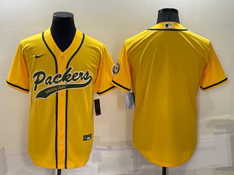 Men's Green Bay Packers Yellow Blank Jerseys