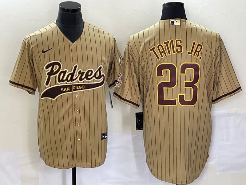 Men's San Diego Padres Fernando Tatis Jr. #23 Tan Replica Player Jerseys Joint Edition