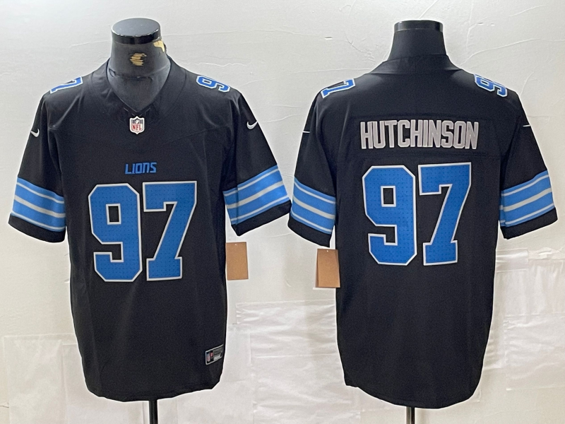 Men's Detroit Lions Aidan Hutchinson #97 Black Vapor F.U.S.E. Limited Jerseys