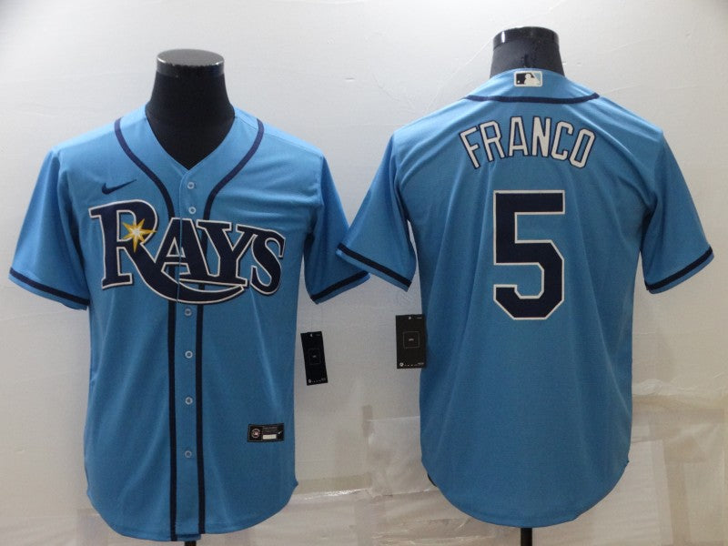 Men's Tampa Bay Rays Wander Franco #5 Blue Replica Baseball Jerseys