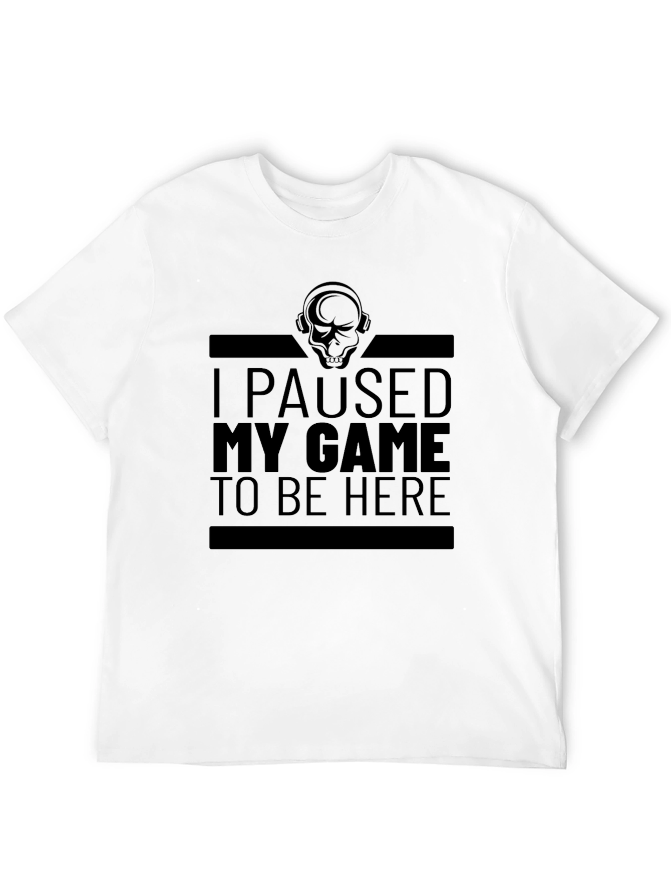 I Paused My Game Black Graphic T-Shirt