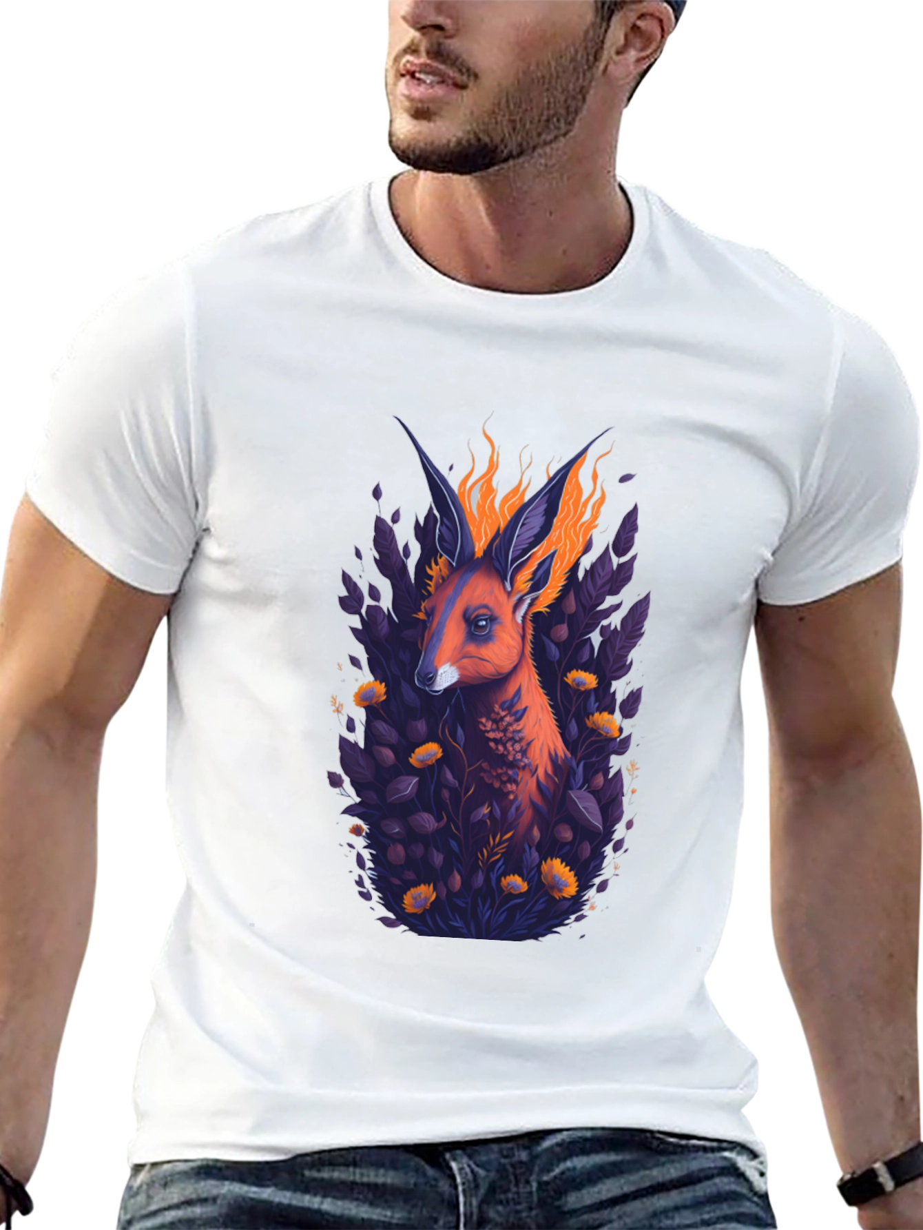 Fiery Fox Graphic Black T-Shirt