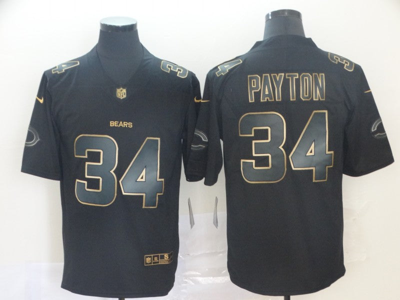 Men's Chicago Bears #34 Walter Payton Black Game Player Jerseys