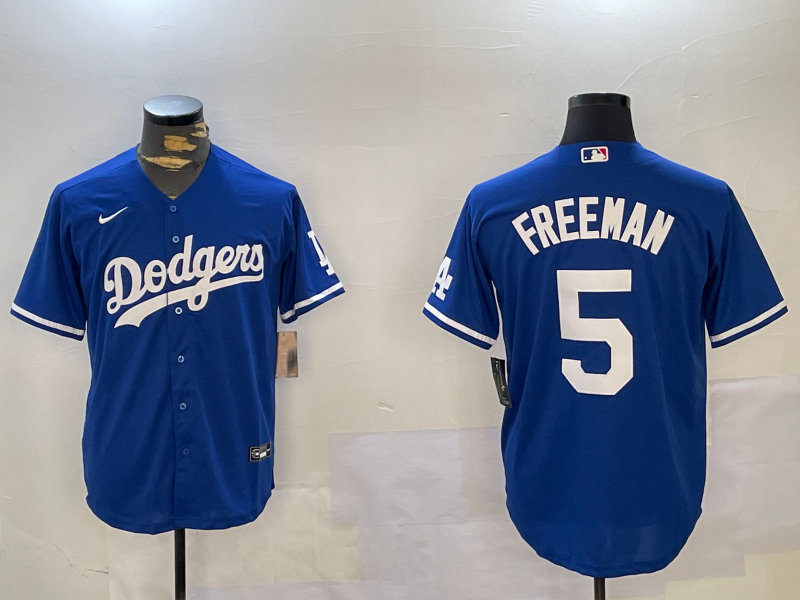 Men's Los Angeles Dodgers Freddie Freeman #5 Blue Replica Baseball Jerseys