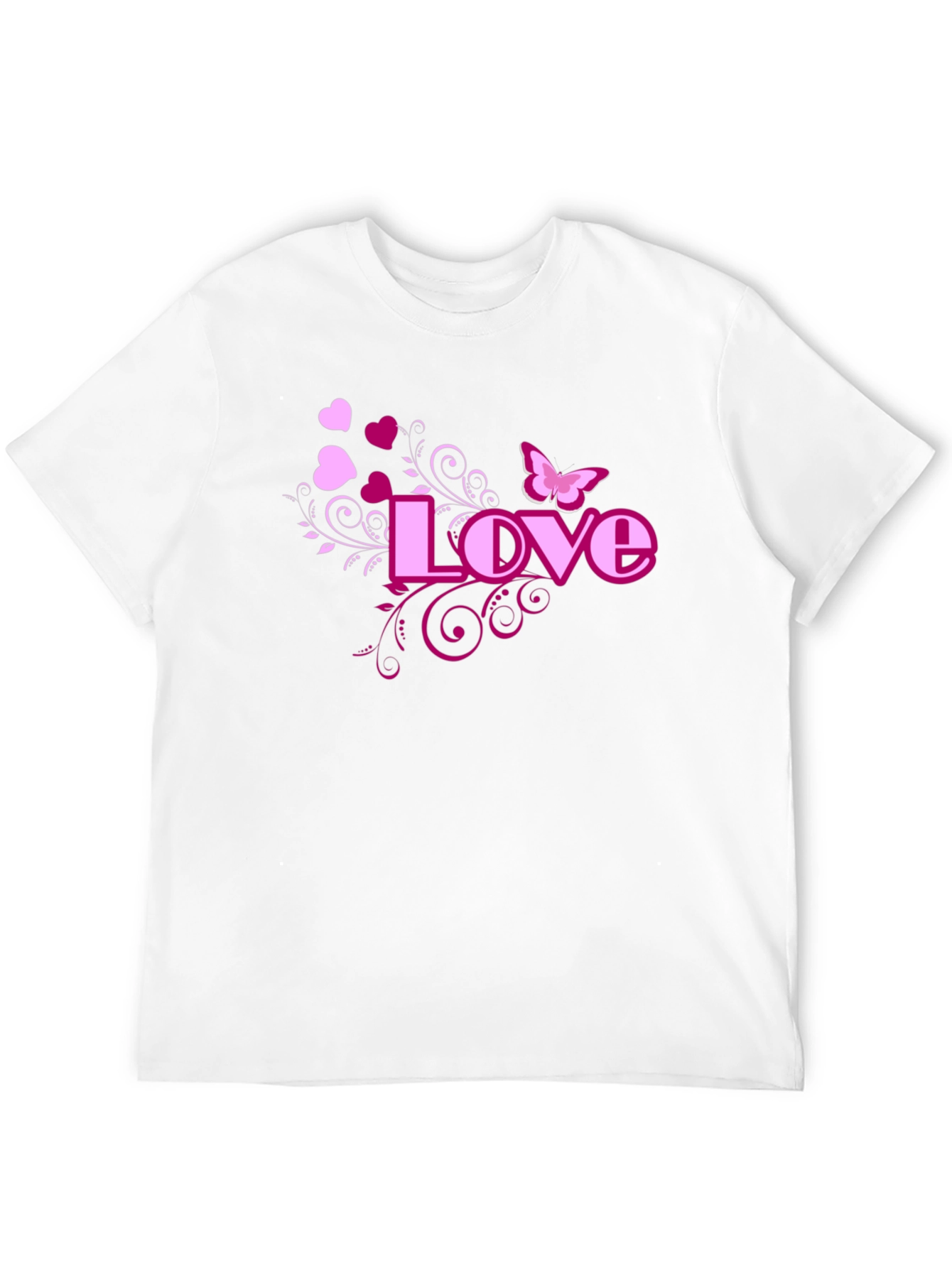 Love Heart Butterfly Black Graphic Tee