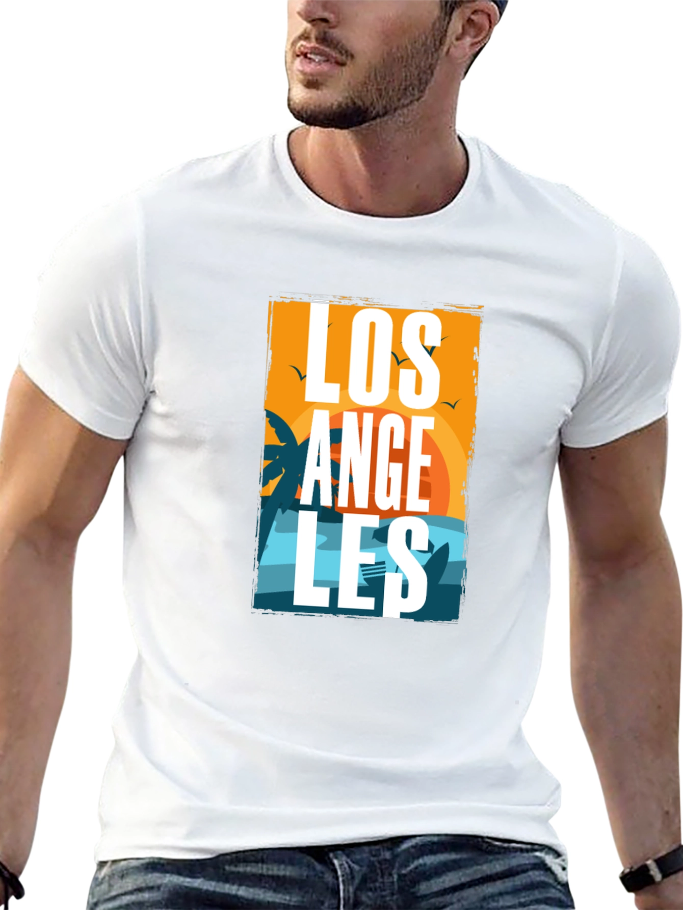 Los Angeles Graphic Print Tee - Black