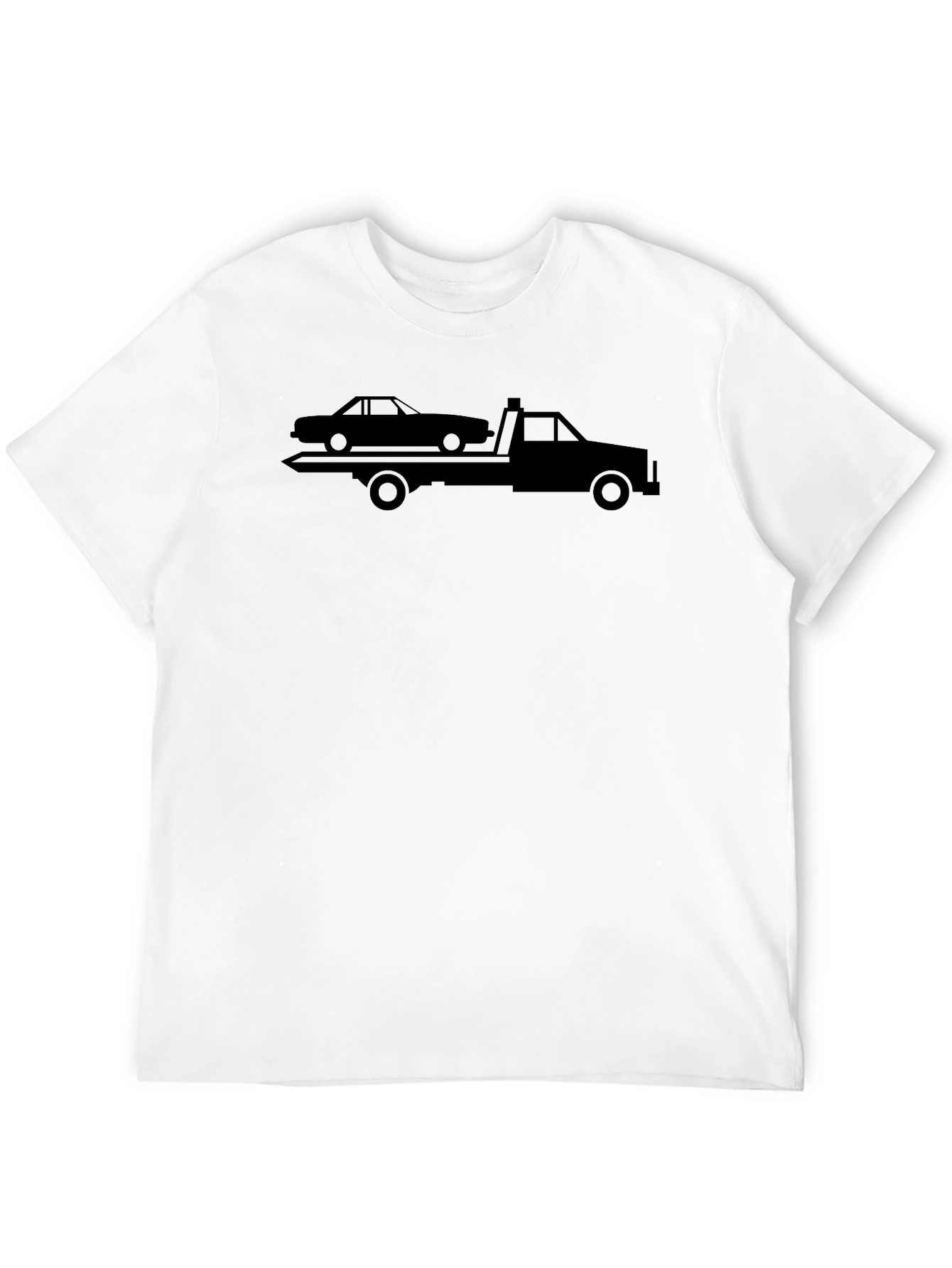 Tow Truck Graphic Tee - Black Cotton Shirt