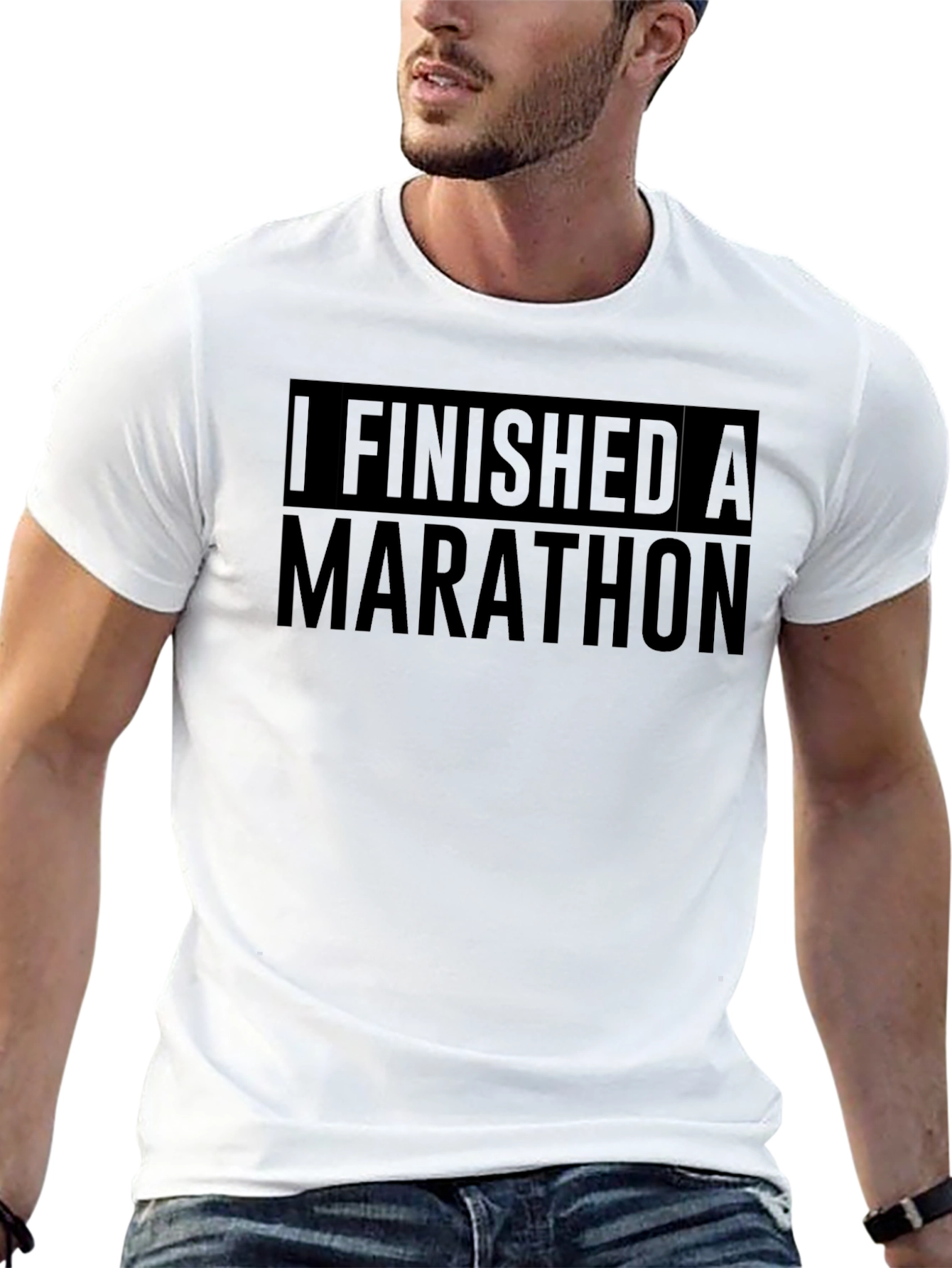 I Finished a Marathon Black Graphic Tee