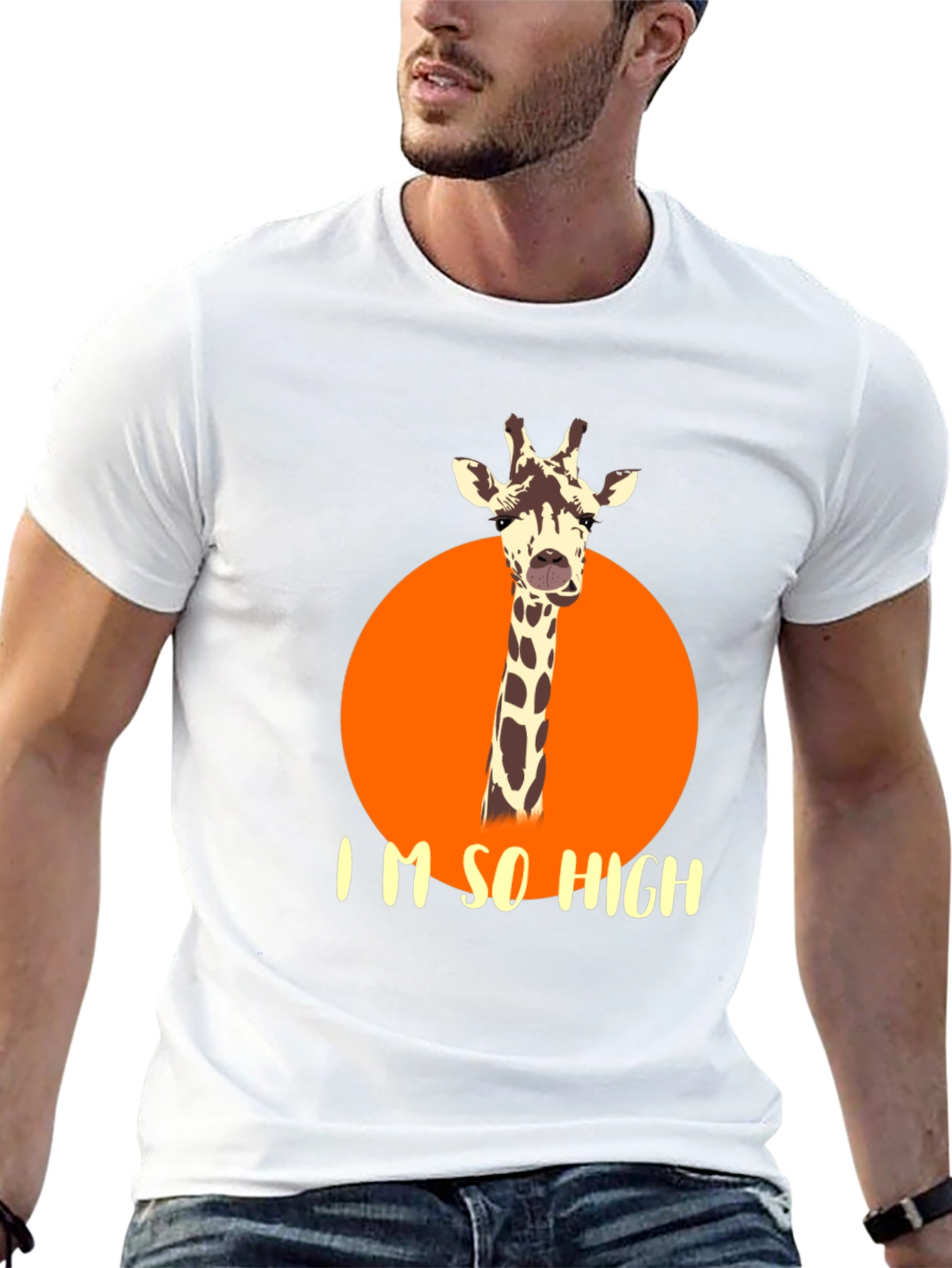 Funny Giraffe T-Shirt - Im So High Novelty Tee