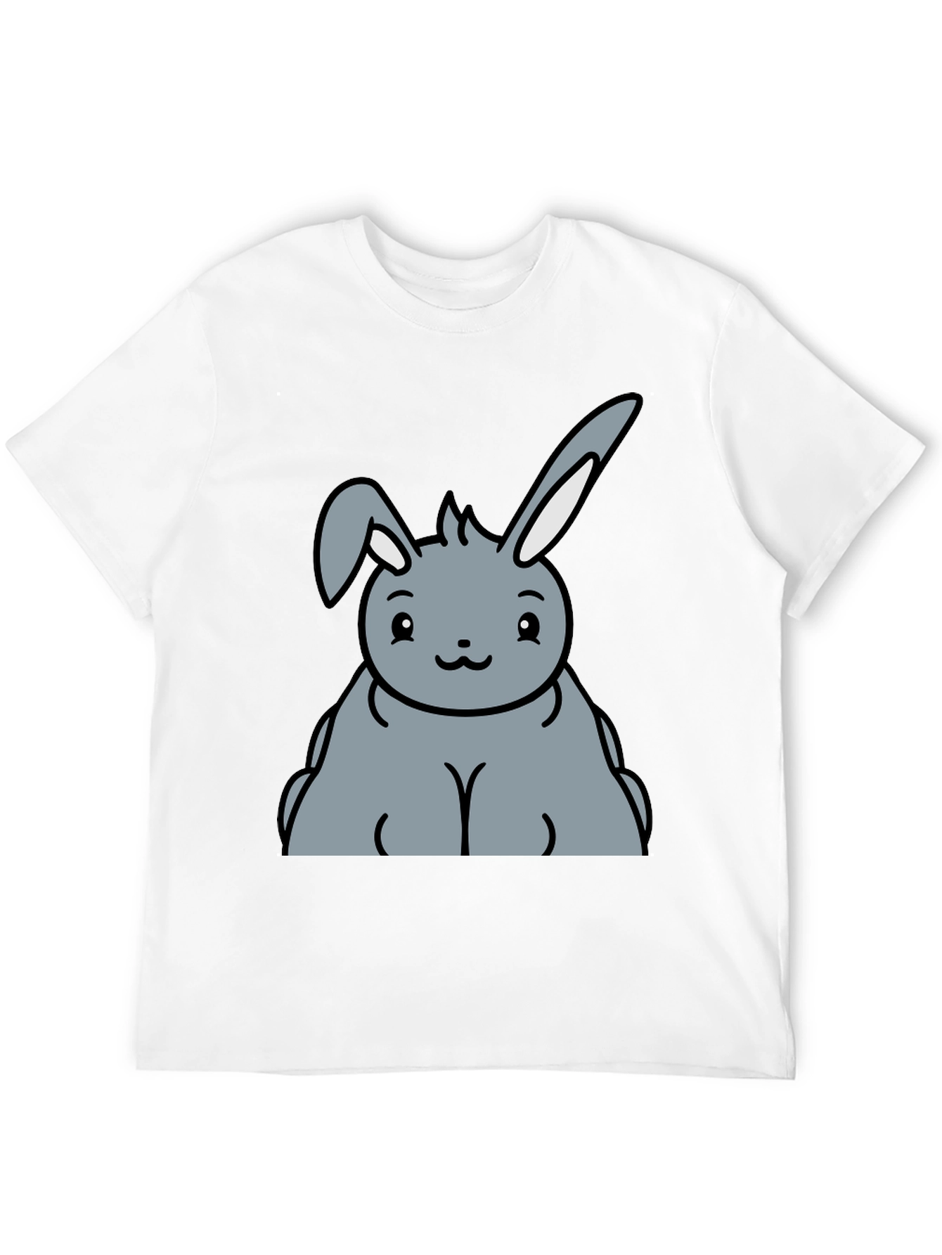 Cute Bunny Graphic Tee - Unisex Black T-Shirt