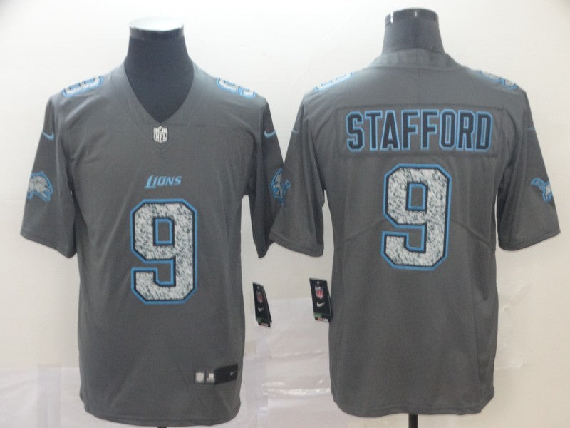 Men's Detroit Lions Matthew Stafford #9 Gray Jerseys