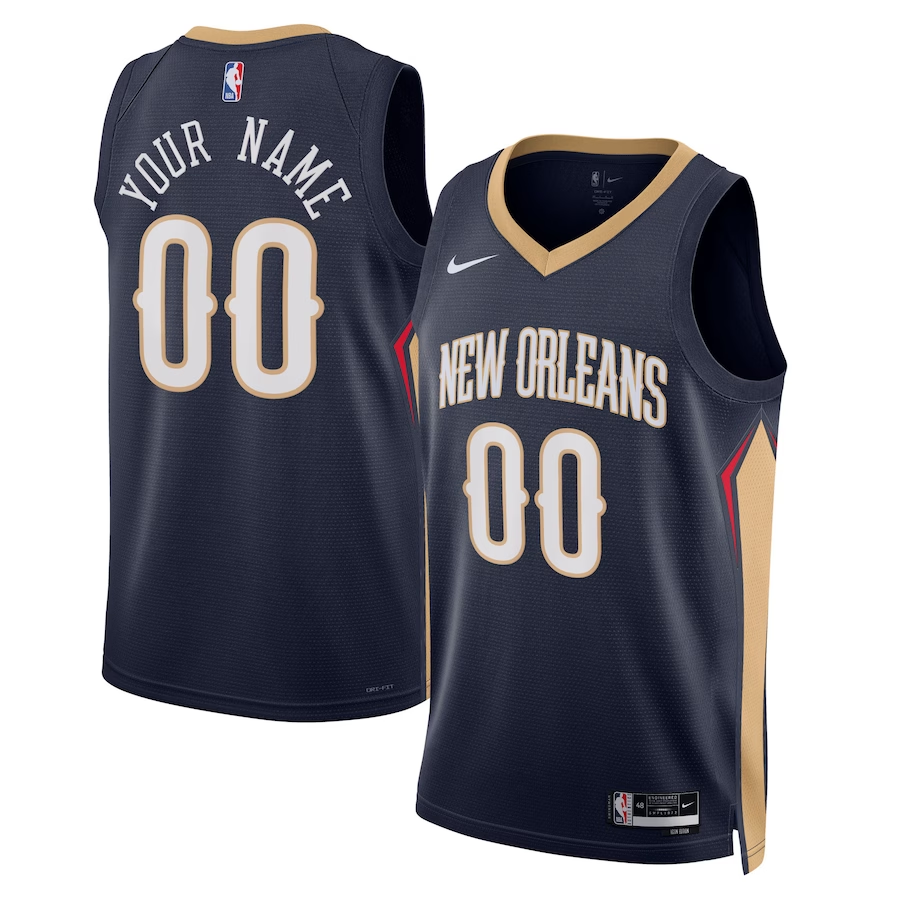 Men's New Orleans Pelicans Navy 2022/23 Swingman Custom Jerseys - Icon Edition