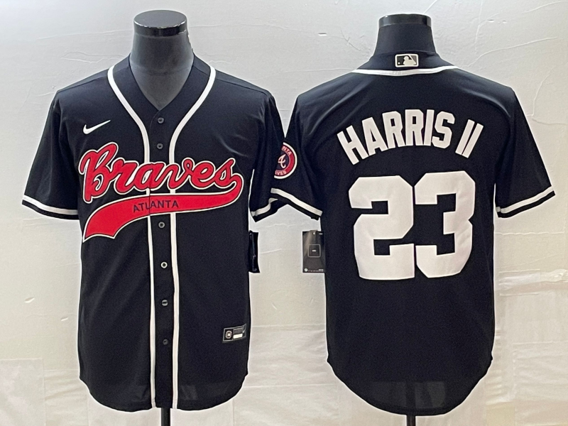 Men's Atlanta Braves Michael Harris II #23 Black Replica Player Jerseys Joint Edition