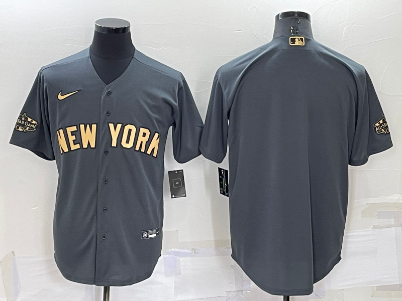 Men's New York Yankees Dark Gray Replica Blank Jerseys