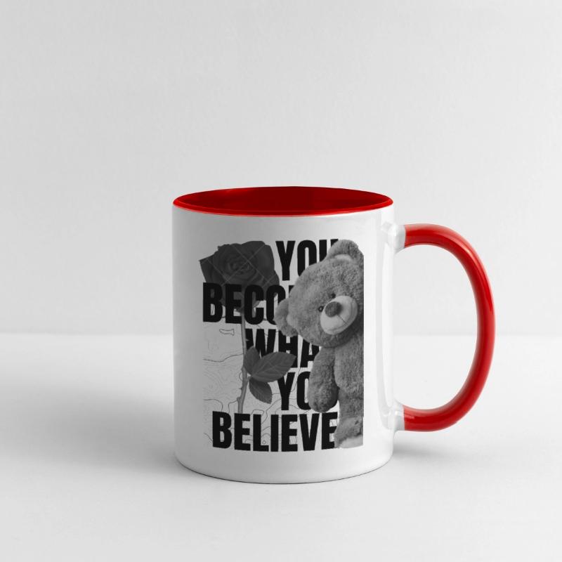 Adorable Teddy Bear with Rose and Forest Scene