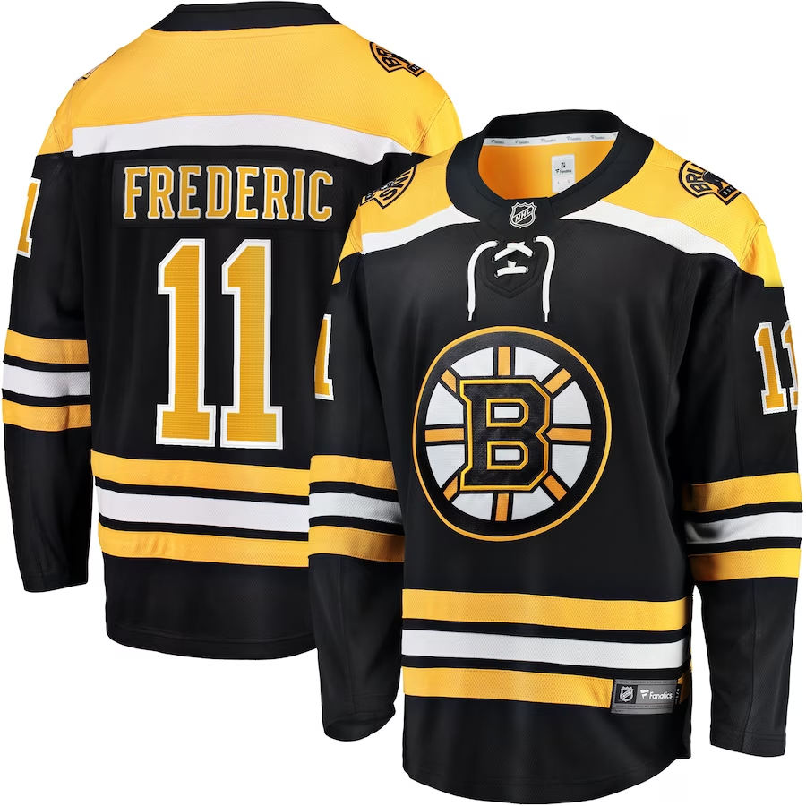 Men's Boston Bruins Trent Frederic #11 Black Replica Player Jerseys