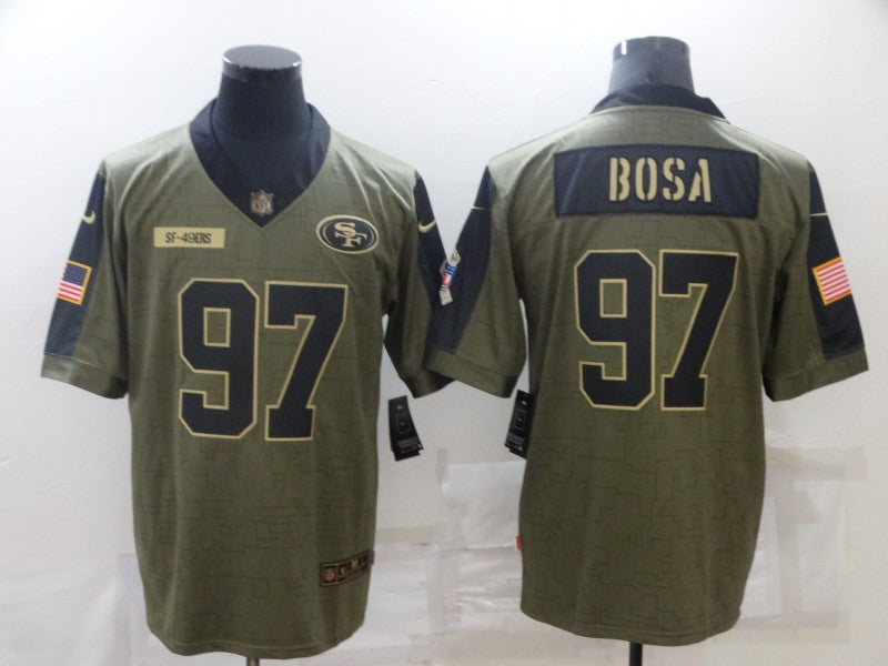 Men's San Francisco 49ers Nick Bosa #97 Brown Player Game Jerseys